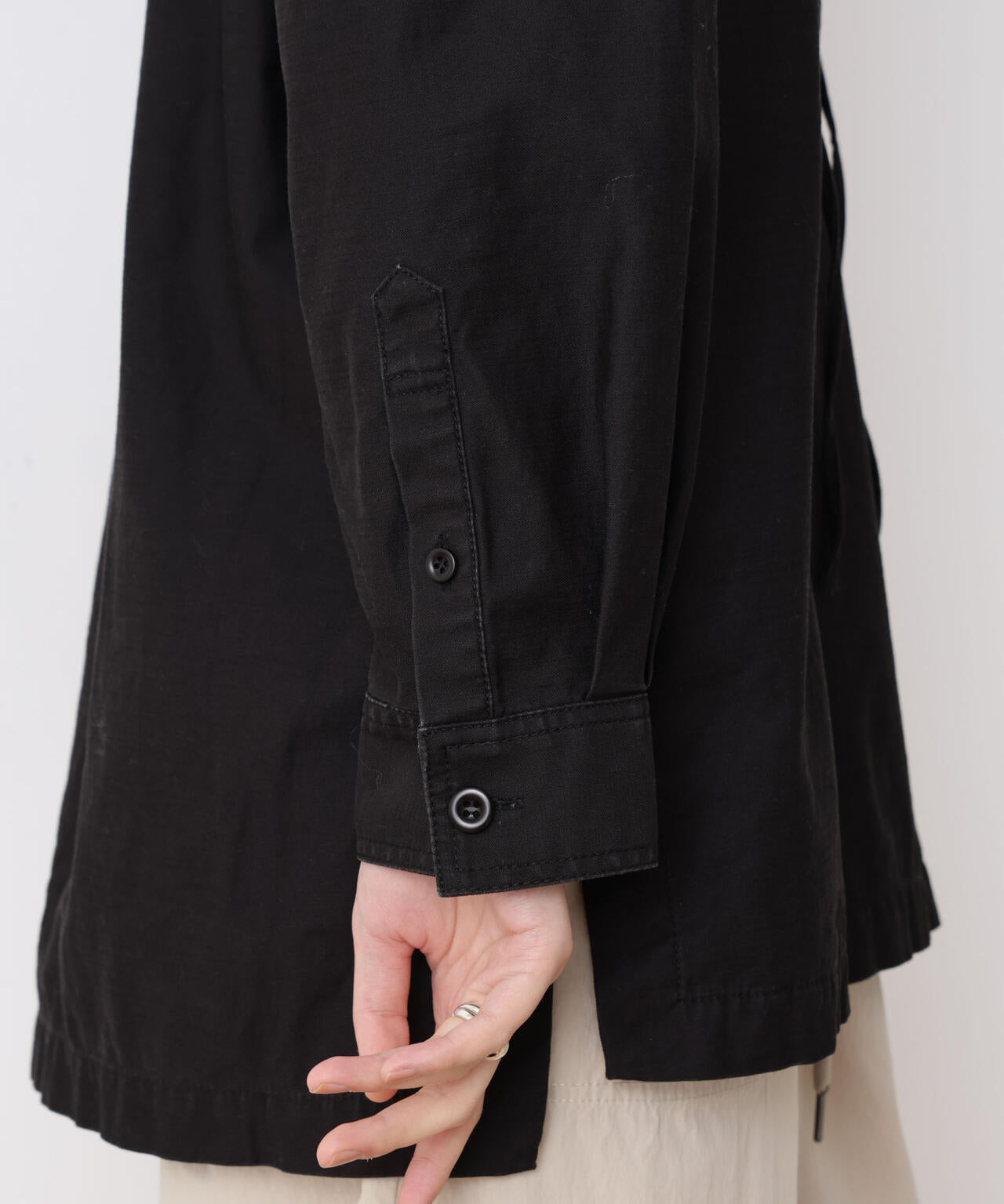 「STEVELOUR」コットンレースアップチュニックシャツ 6696112305