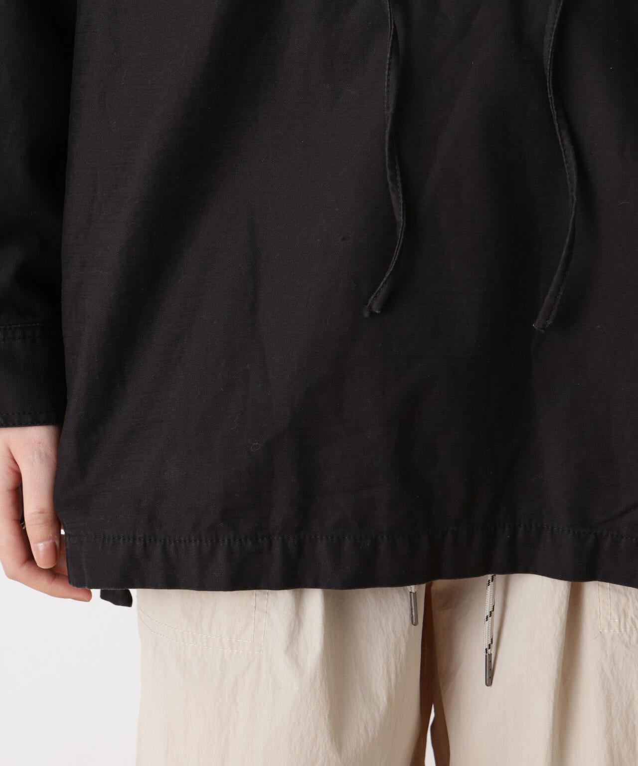 「STEVELOUR」コットンレースアップチュニックシャツ 6696112305