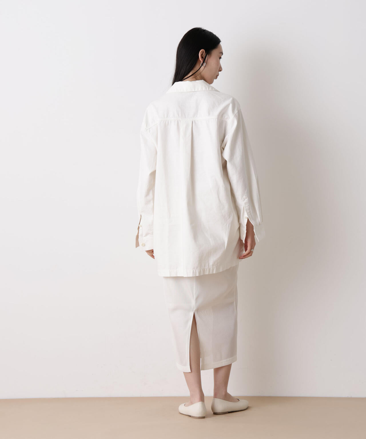 「STEVELOUR」コットンレースアップチュニックシャツ 6696112305