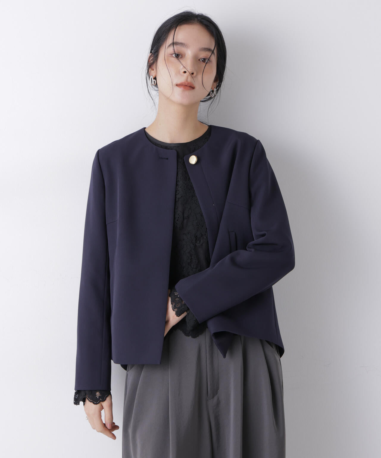 デイリーファンクション ノーカラージャケット(セットアップ可) 6696116300