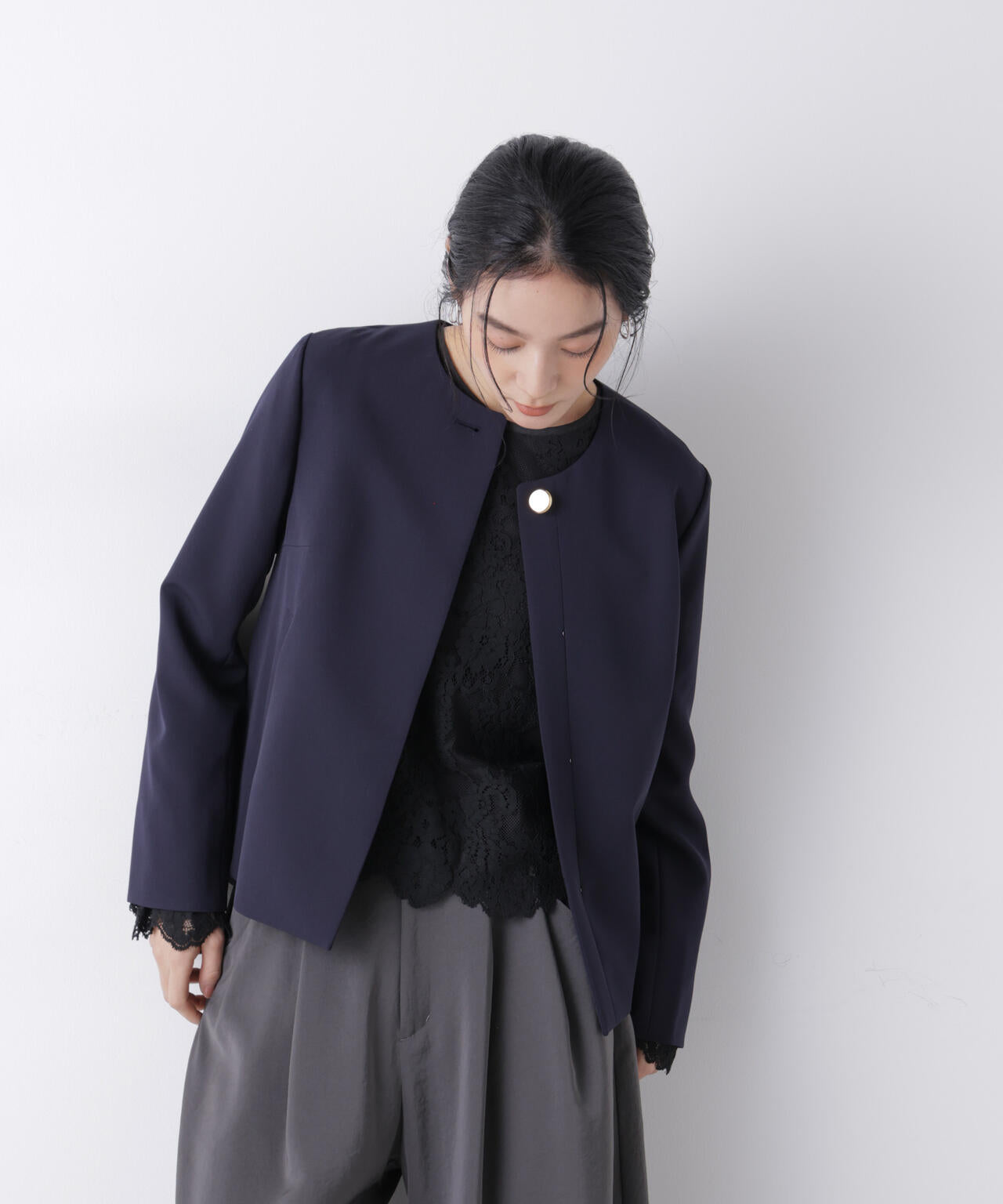 デイリーファンクション ノーカラージャケット(セットアップ可) 6696116300