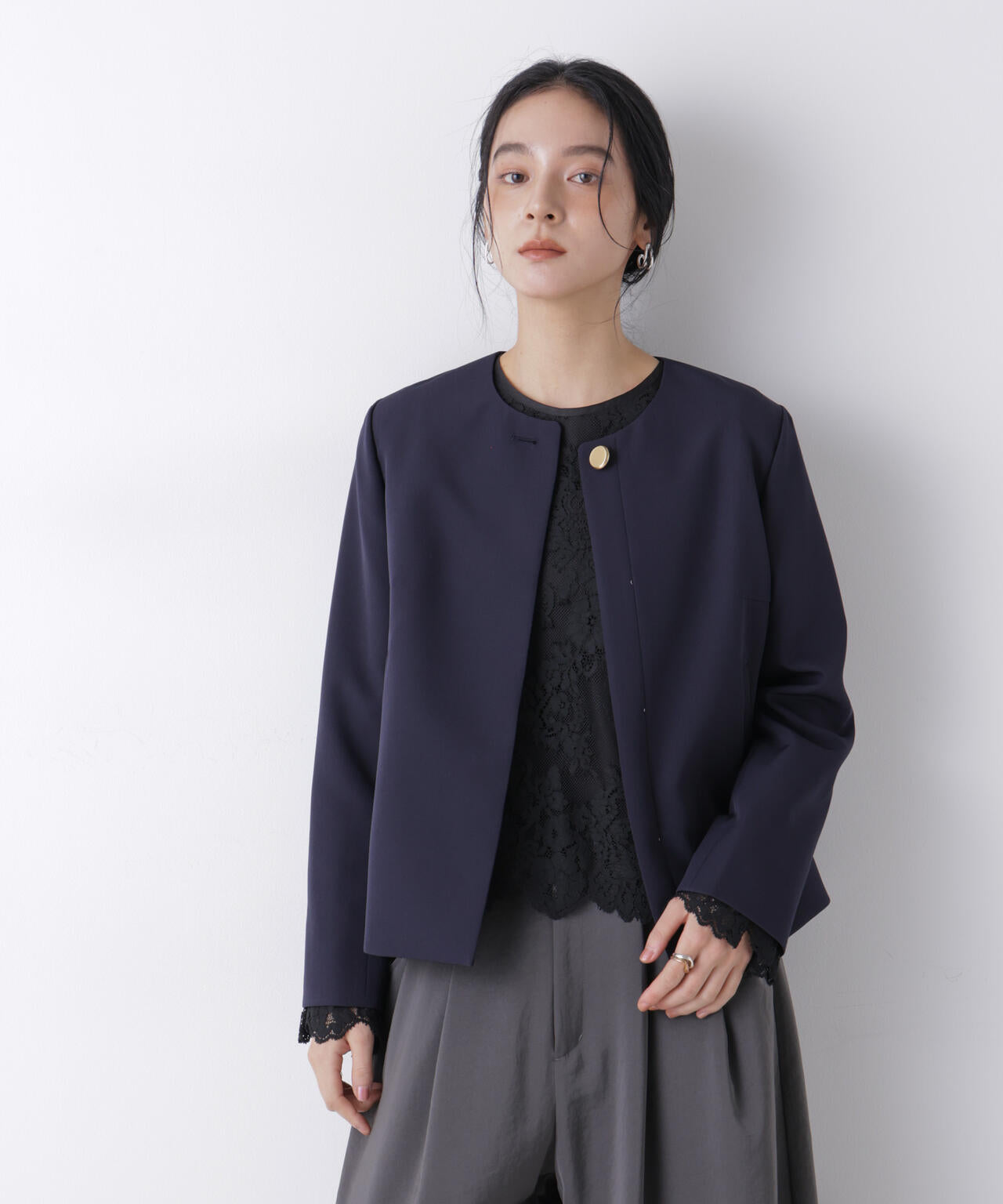 デイリーファンクション ノーカラージャケット(セットアップ可) 6696116300