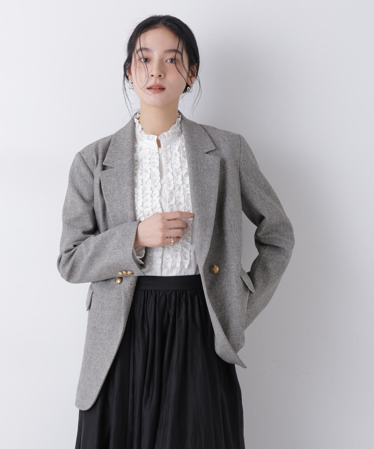 ツイーディーカルゼテーラードダブルジャケット 6696116301