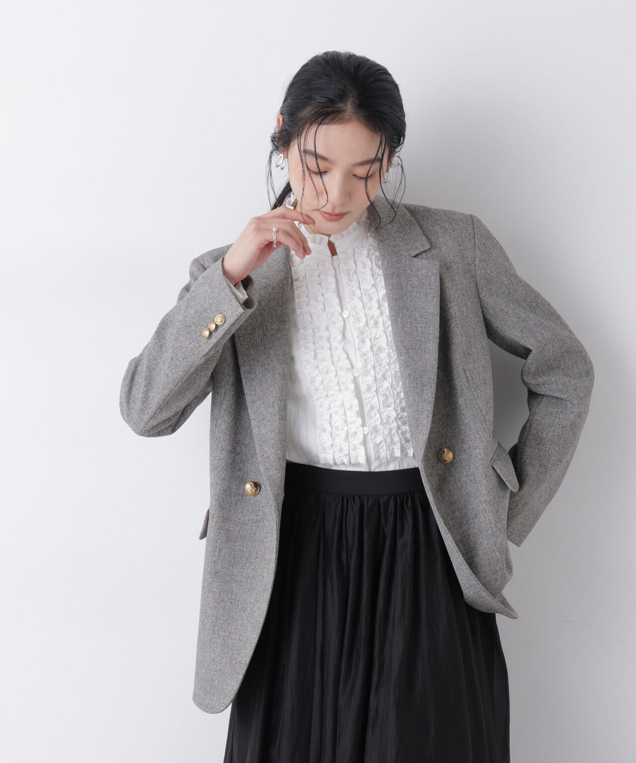 ツイーディーカルゼテーラードダブルジャケット 6696116301