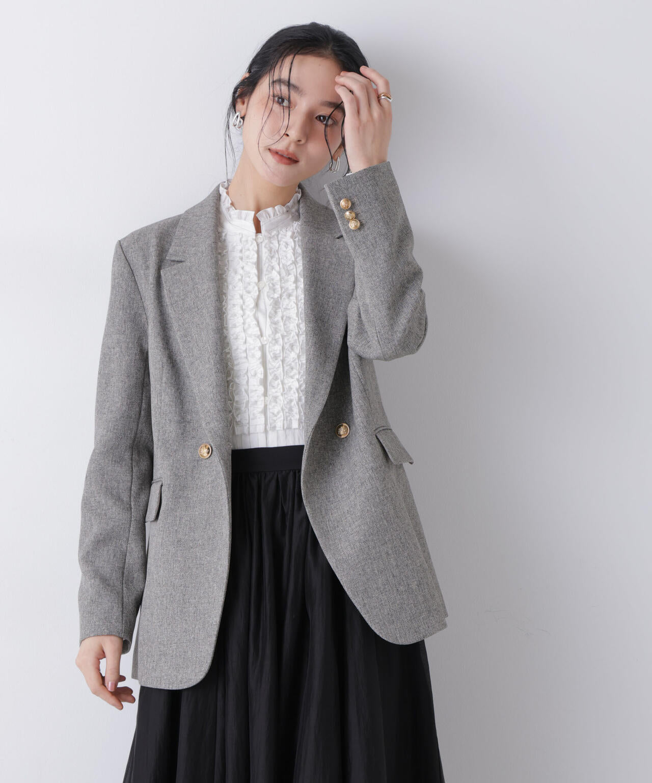 ツイーディーカルゼテーラードダブルジャケット