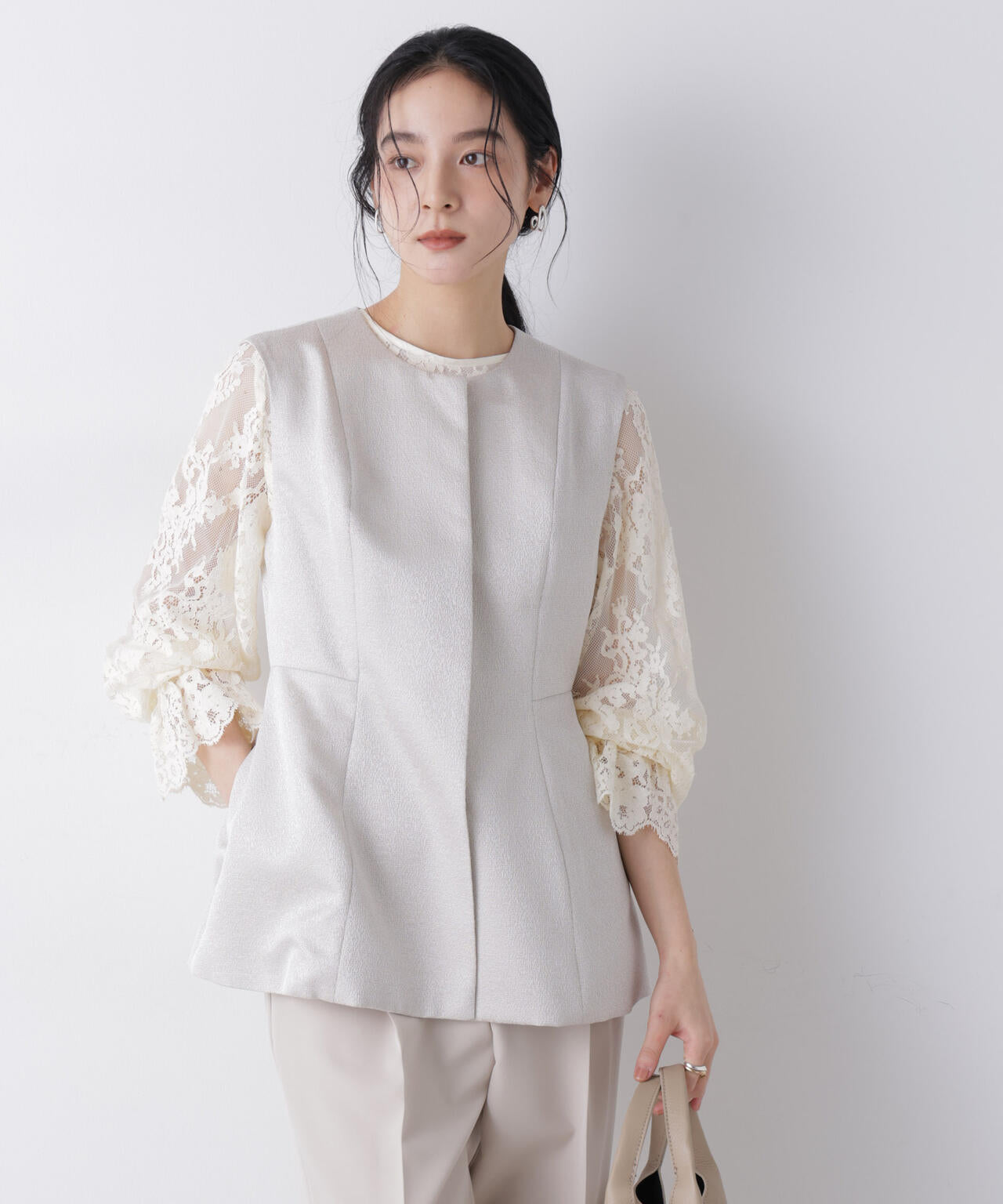 ジャガードペプラムジレ(セットアップ可) 6696116305