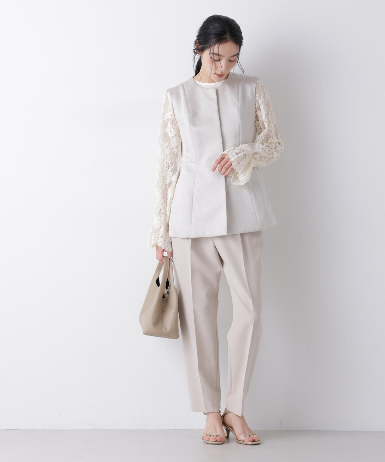 ジャガードペプラムジレ(セットアップ可) 6696116305