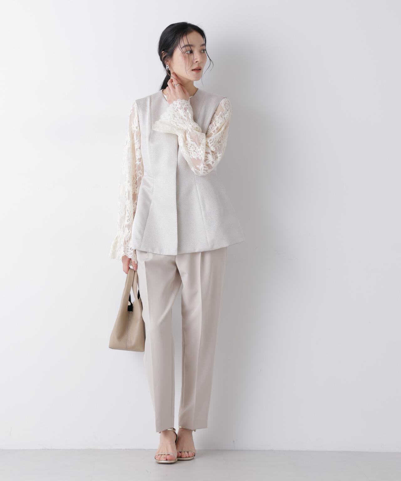 ジャガードペプラムジレ(セットアップ可) 6696116305