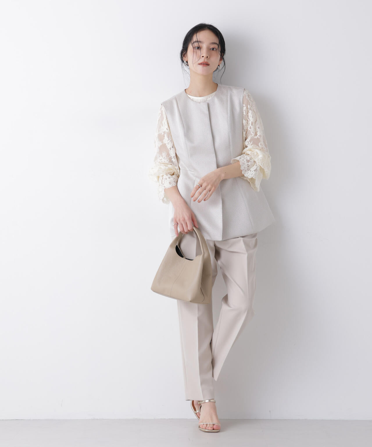 ジャガードペプラムジレ(セットアップ可) 6696116305