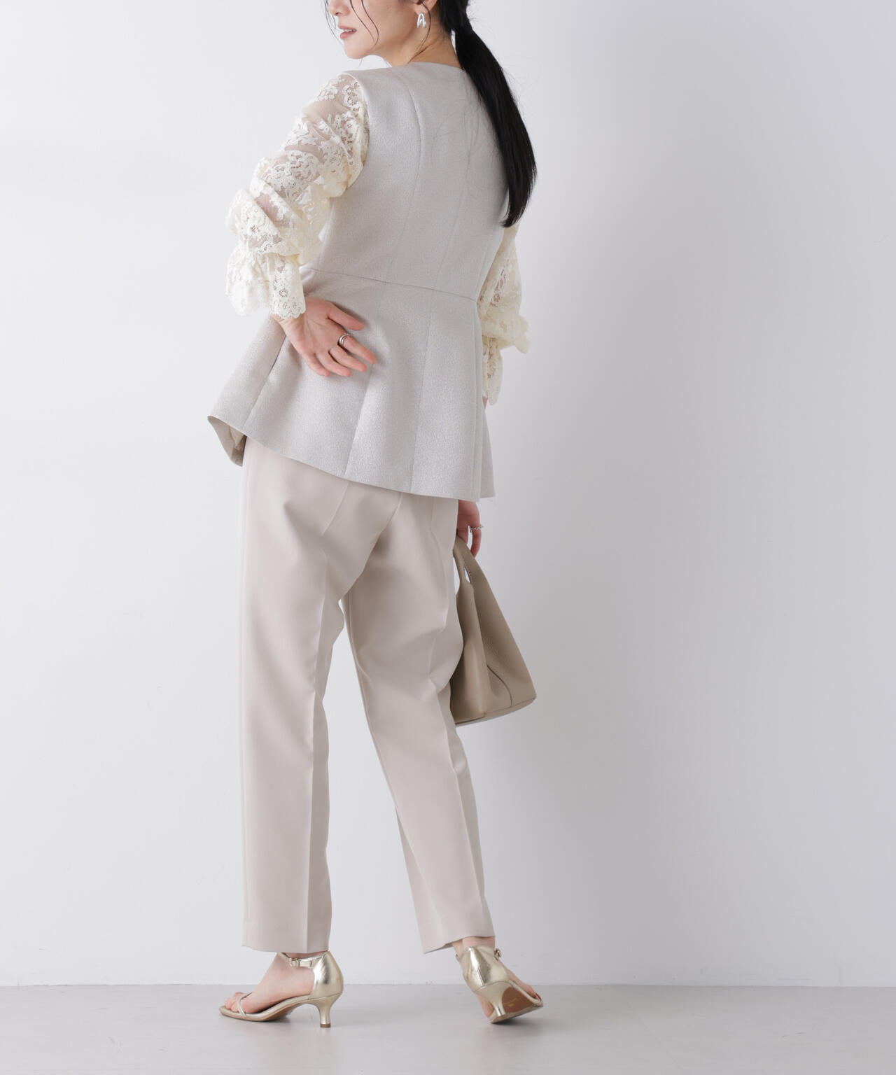 ジャガードペプラムジレ(セットアップ可) 6696116305