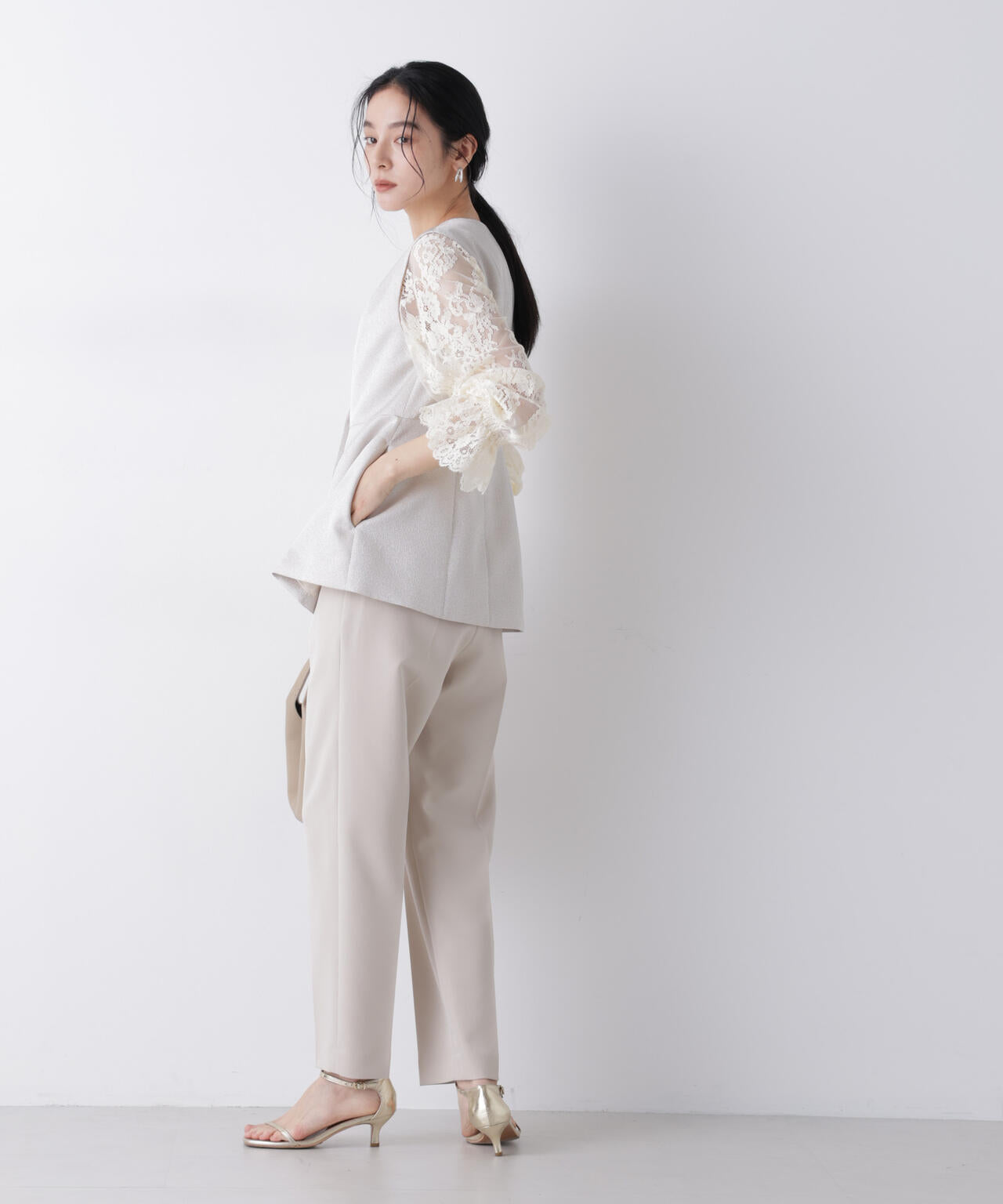 ジャガードペプラムジレ(セットアップ可) 6696116305