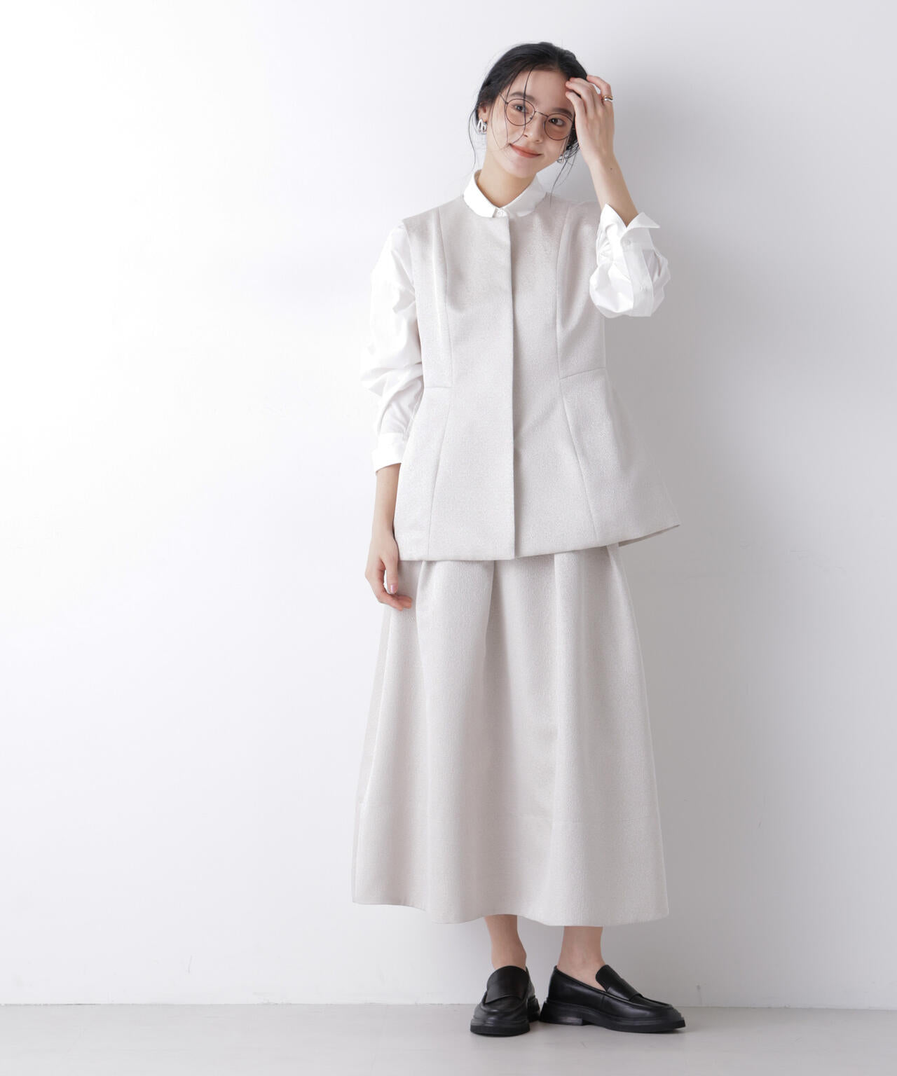 ジャガードペプラムジレ(セットアップ可) 6696116305