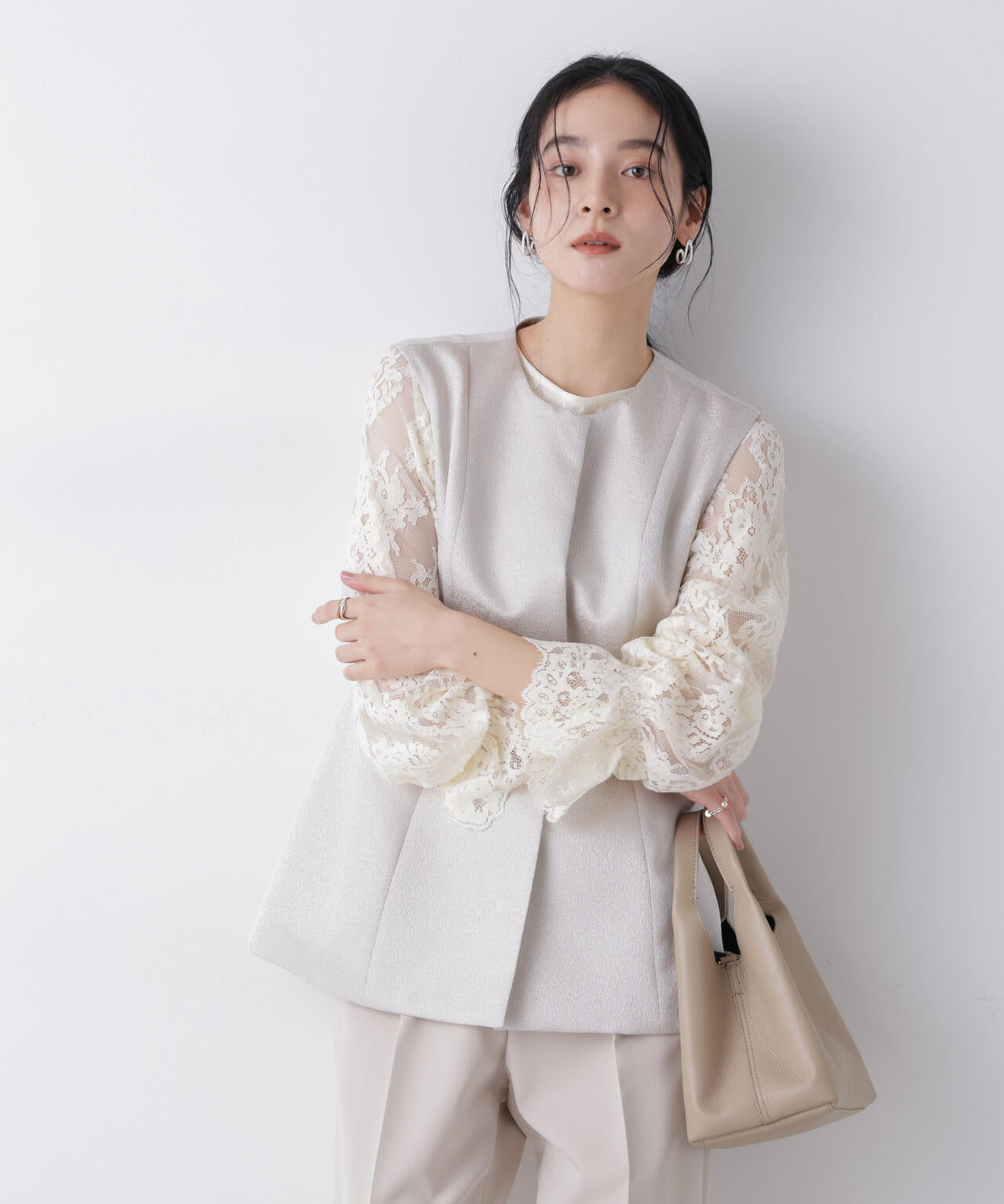 ジャガードペプラムジレ(セットアップ可) 6696116305