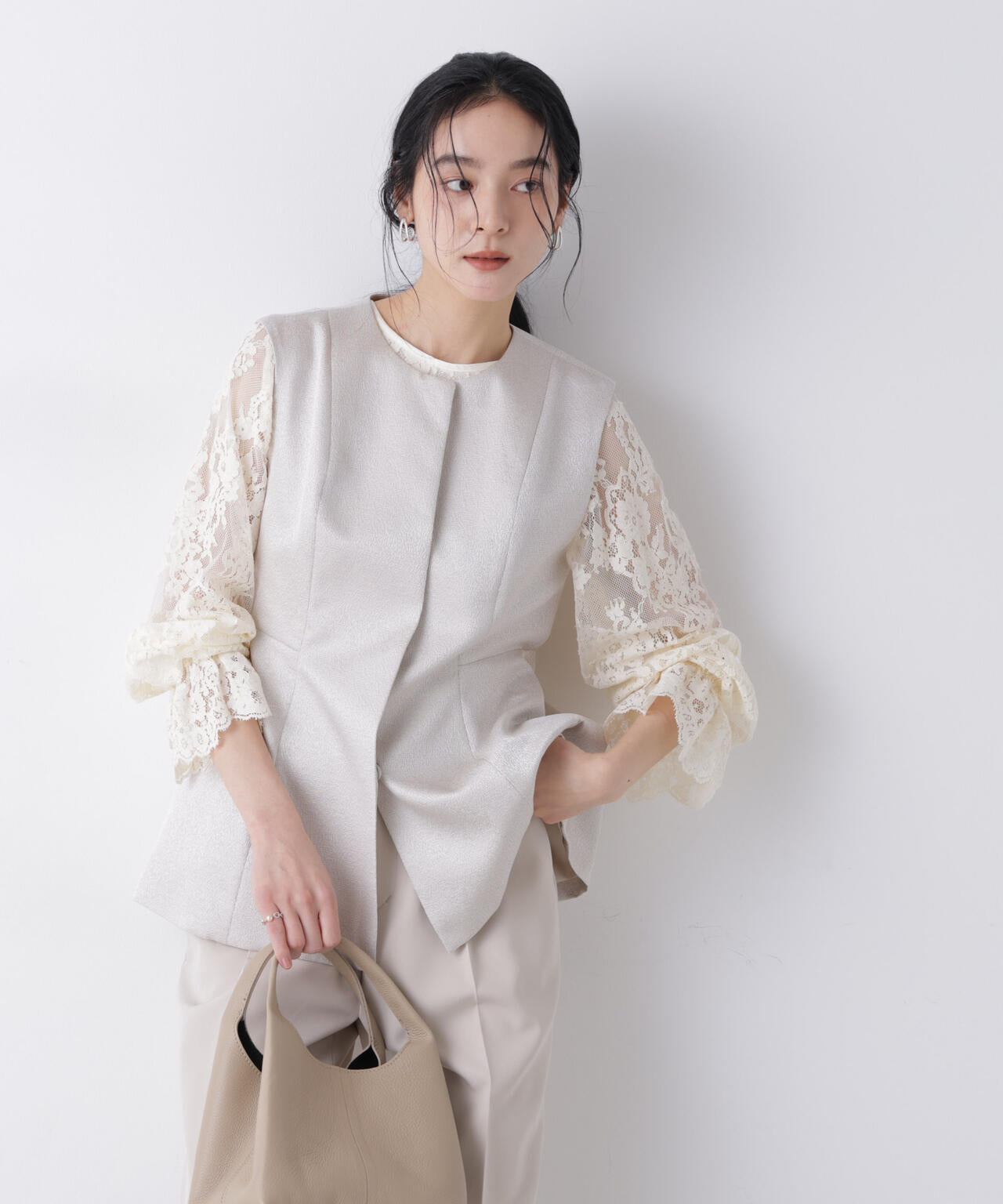 ジャガードペプラムジレ(セットアップ可)