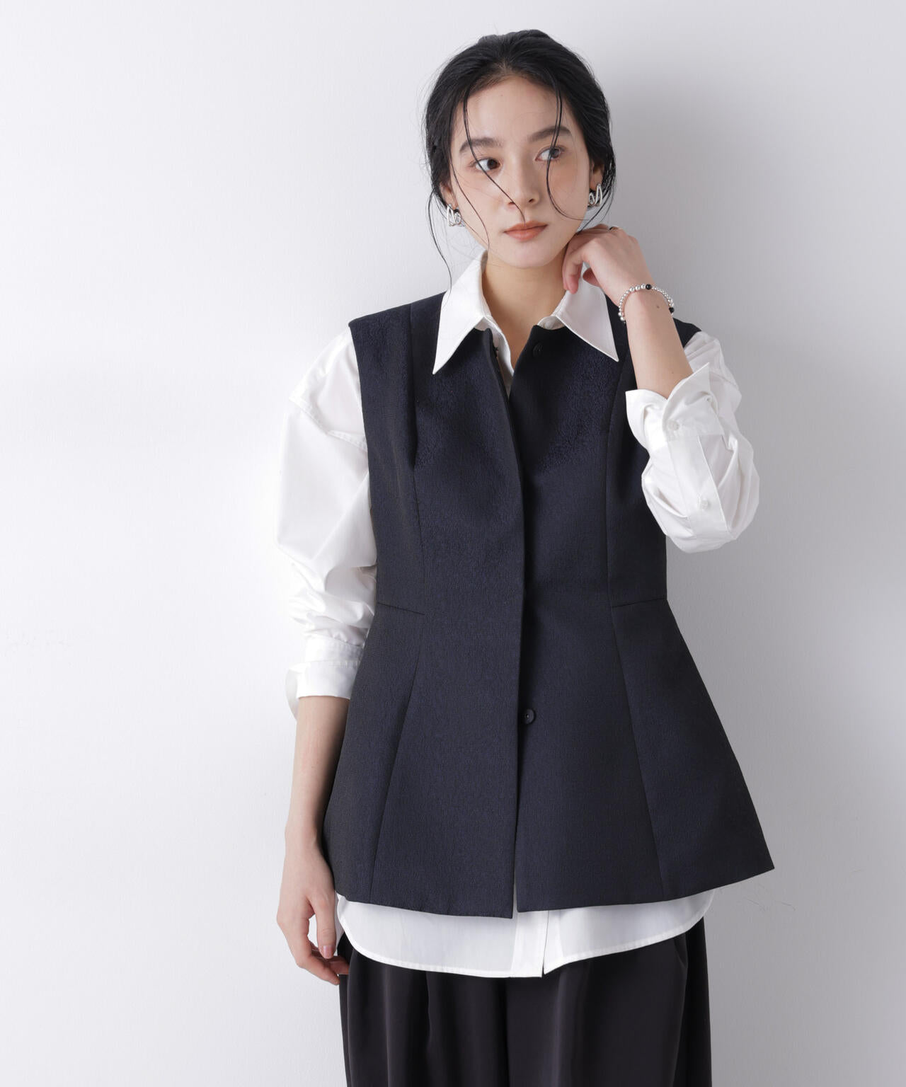 ジャガードペプラムジレ(セットアップ可) 6696116305