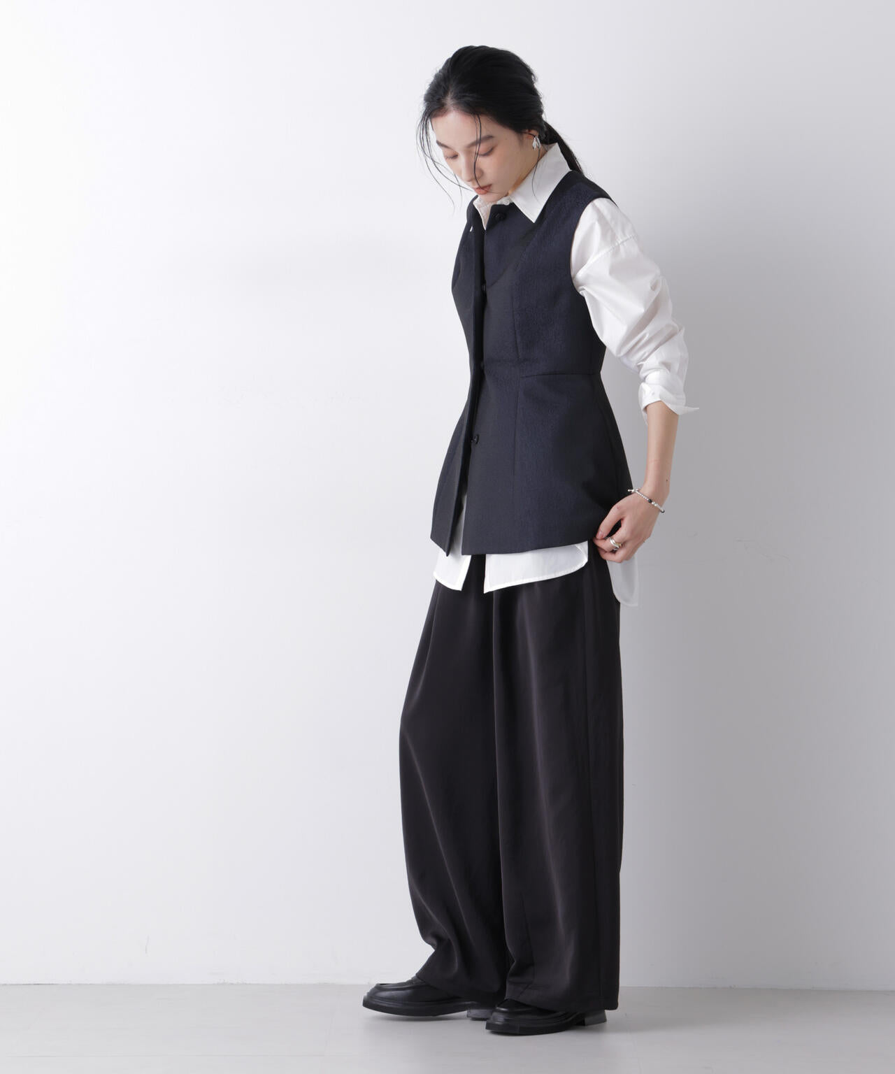 ジャガードペプラムジレ(セットアップ可) 6696116305