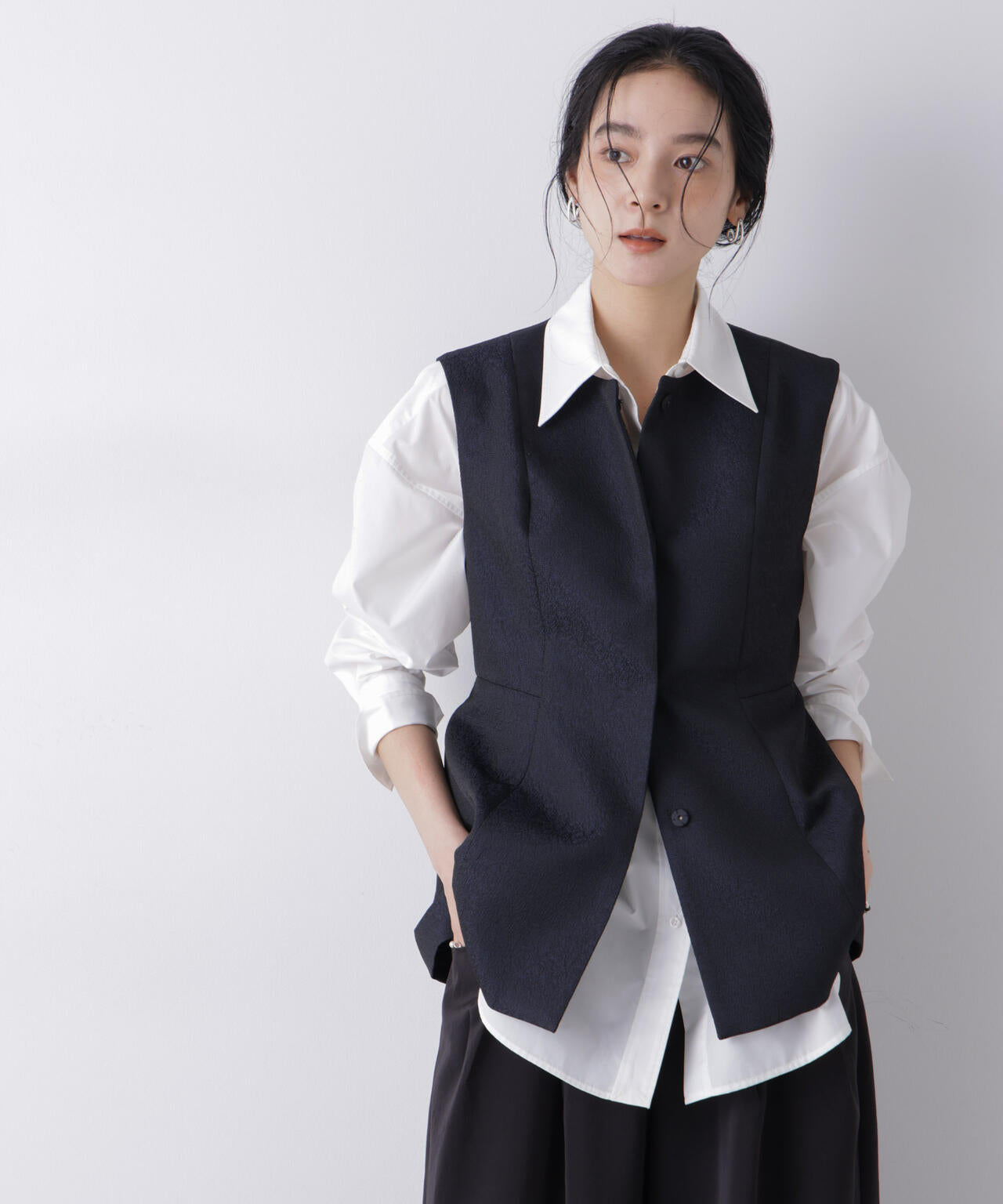 ジャガードペプラムジレ(セットアップ可) 6696116305