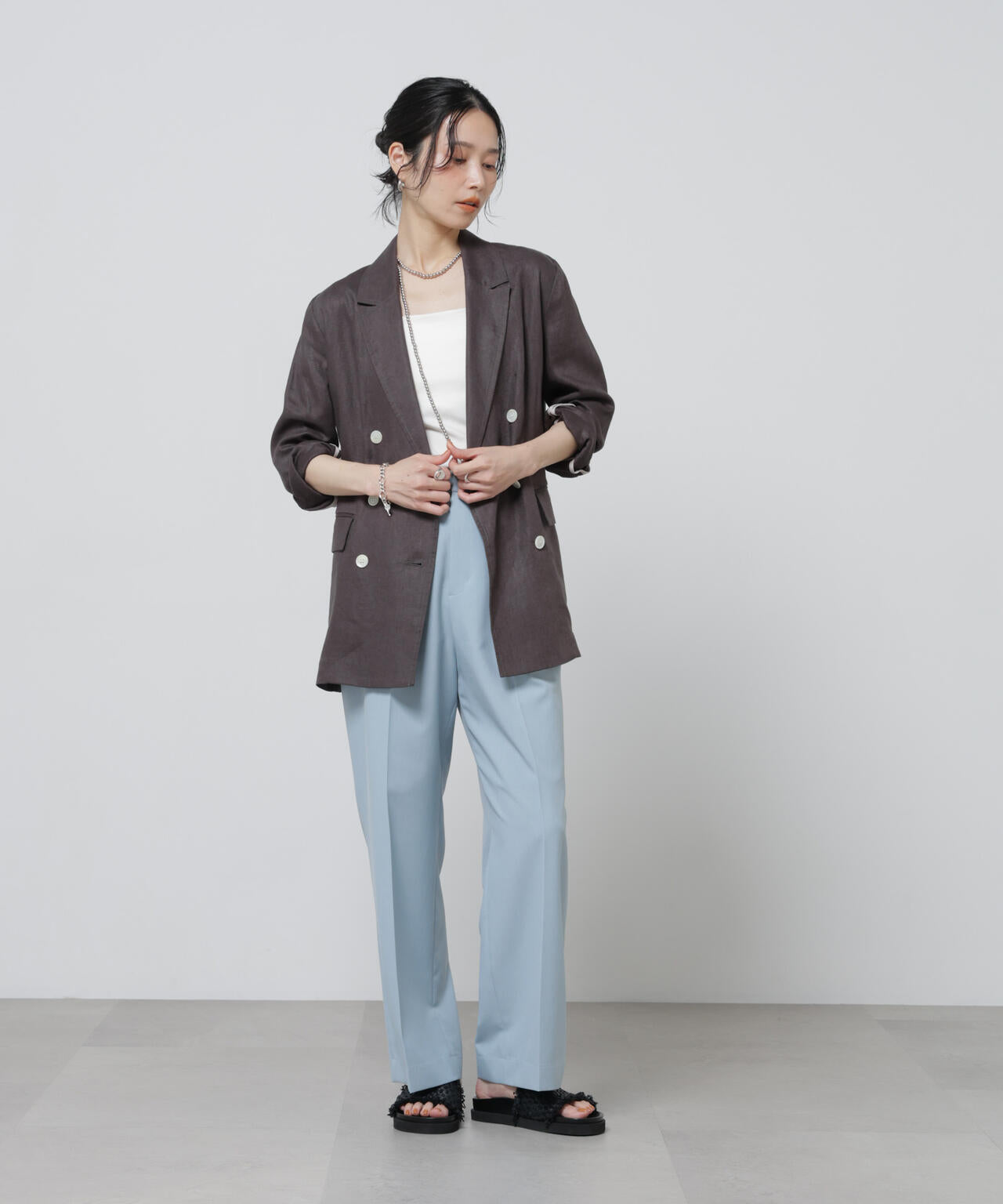 European Flax ダブル6Bジャケット(セットアップ可) 6696116307