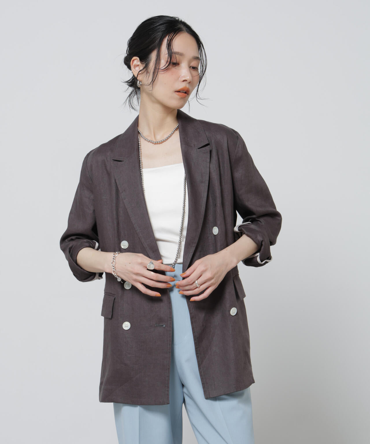 European Flax ダブル6B ジャケット ( セットアップ 可)