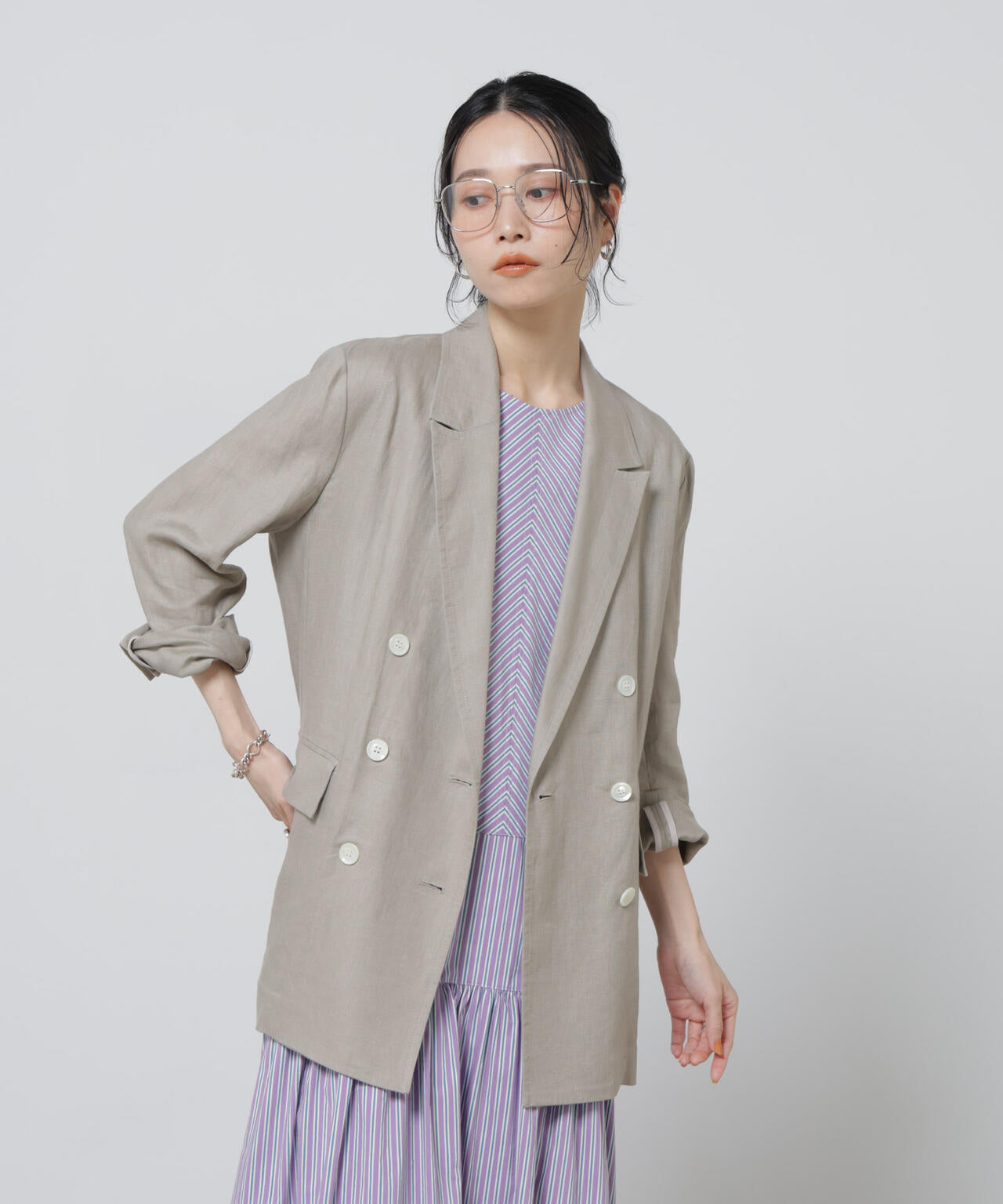 European Flax ダブル6Bジャケット(セットアップ可) 6696116307