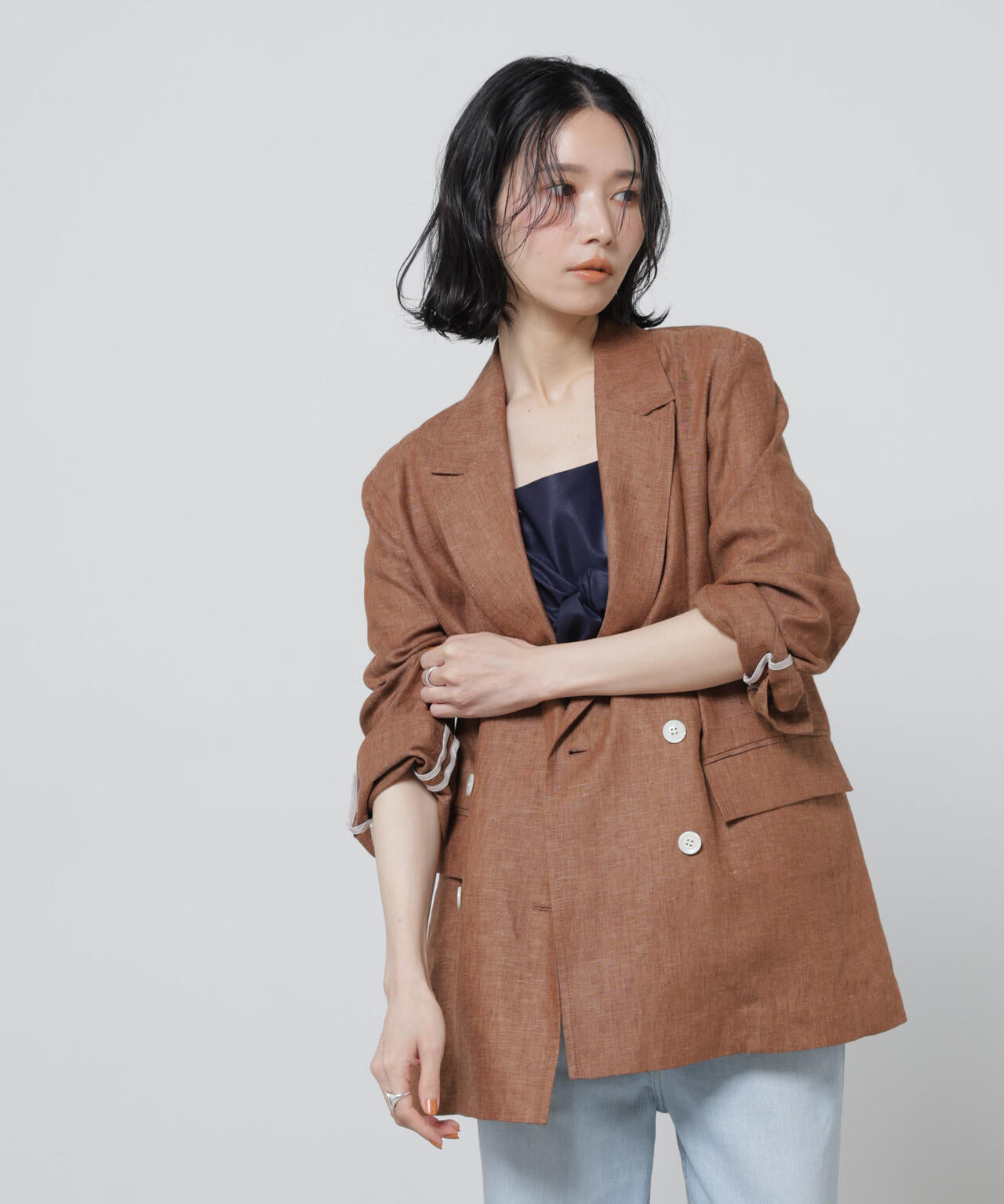 European Flax ダブル6B ジャケット ( セットアップ 可)