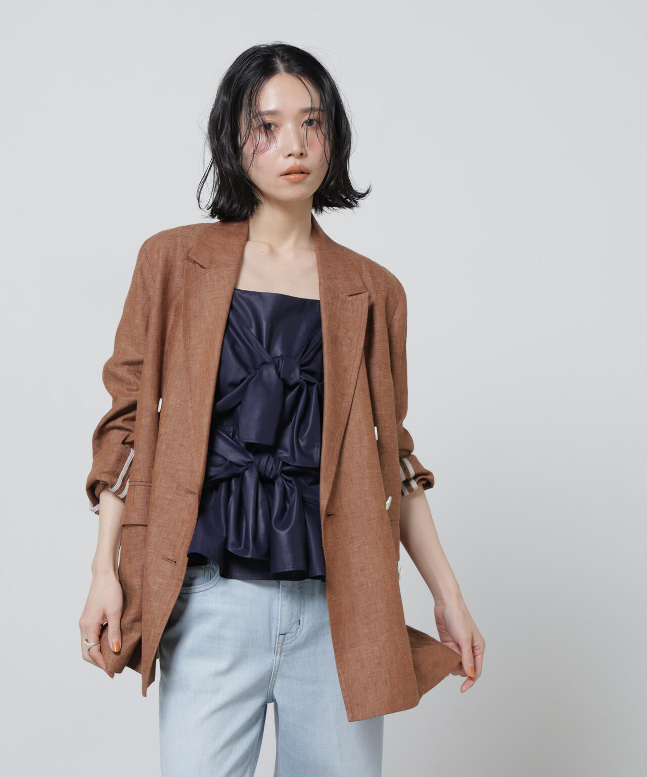 European Flax ダブル6Bジャケット(セットアップ可)