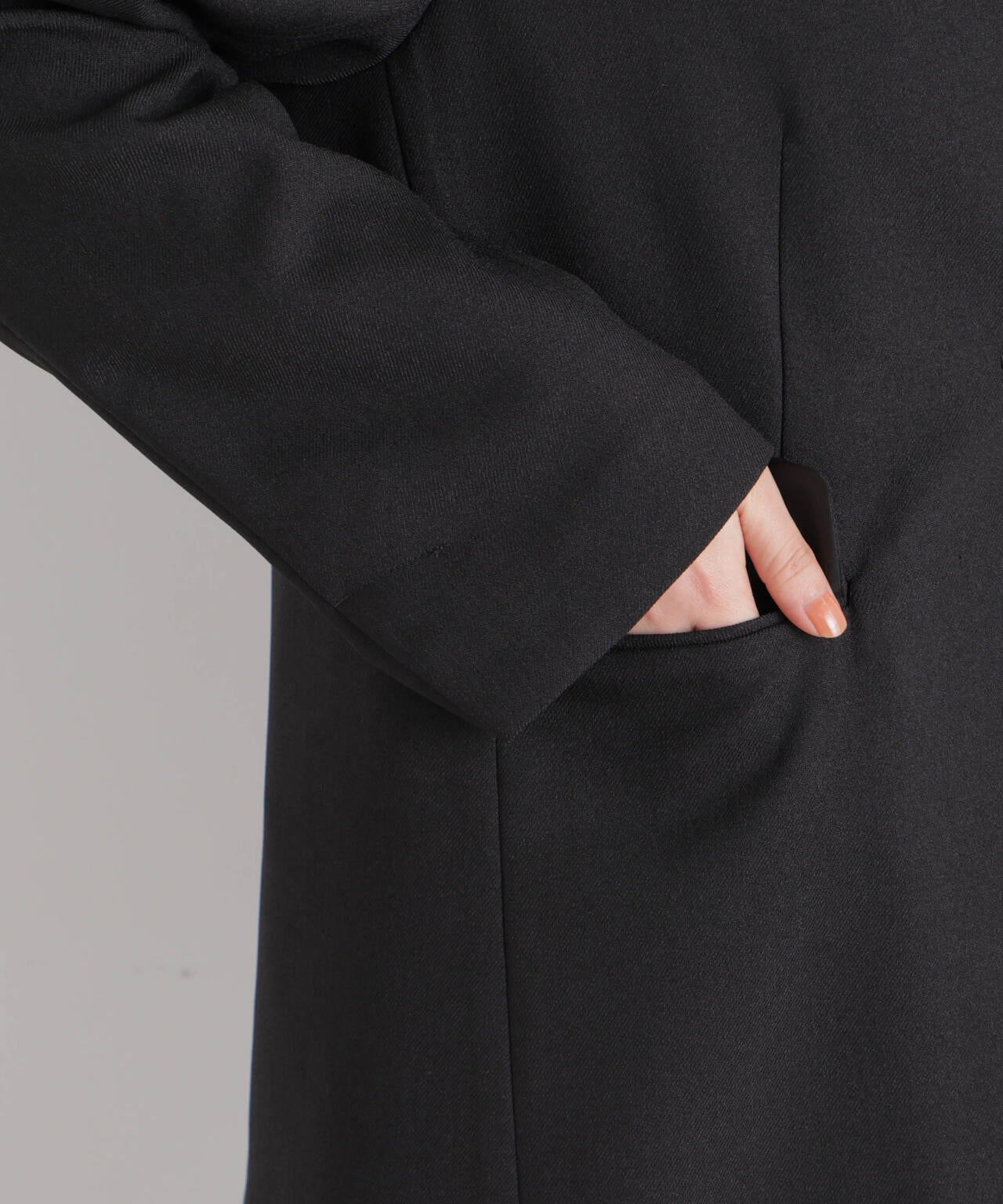 リネンライクツイルラペルレスジャケット 6696116309