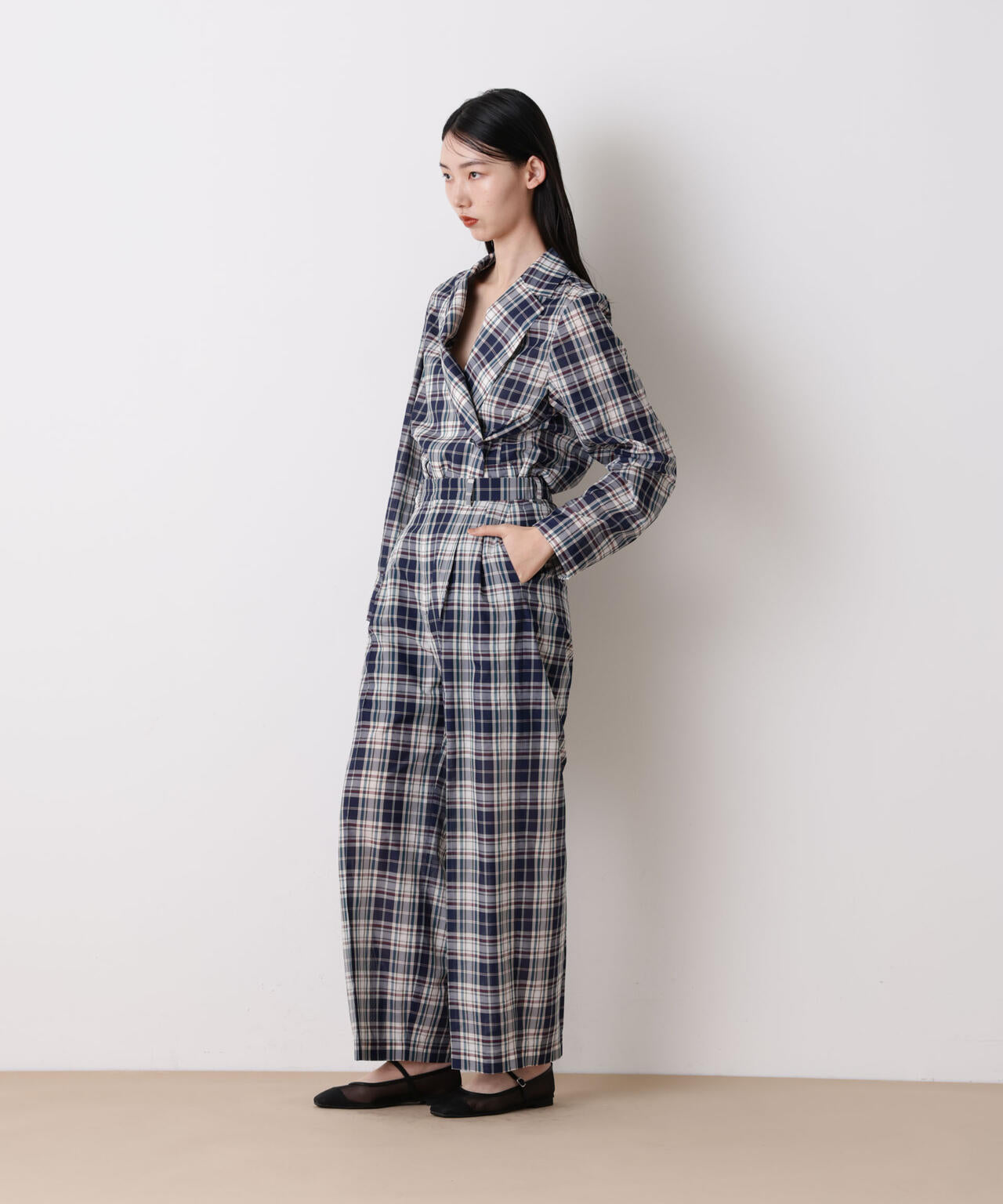 「STEVELOUR」オーガンチェックジャケット(セットアップ可) 6696116314