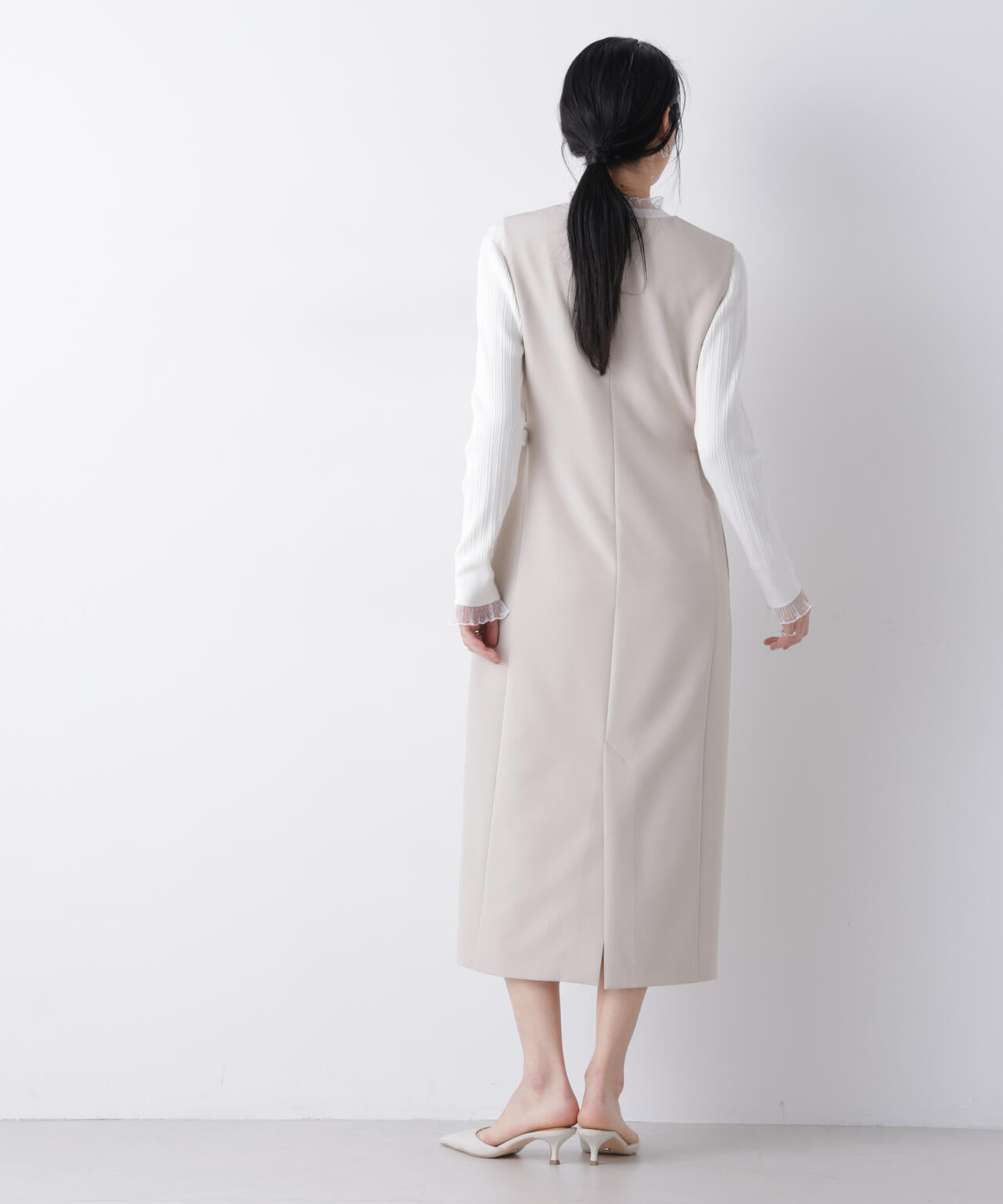 デイリーファンクション サイドベルト キーネック ワンピース