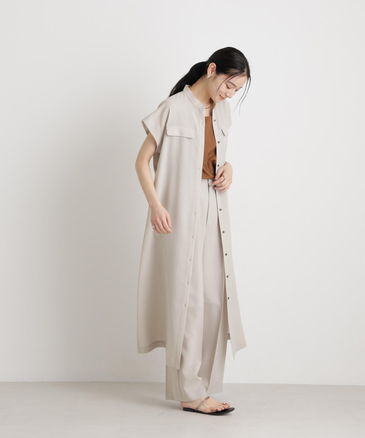 メランジドライ ベルト付きワンピース(セットアップ可) 6696119302