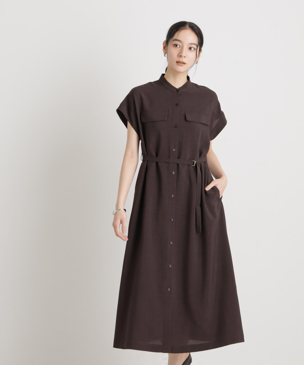 メランジドライ ベルト 付き ワンピース ( セットアップ 可 )