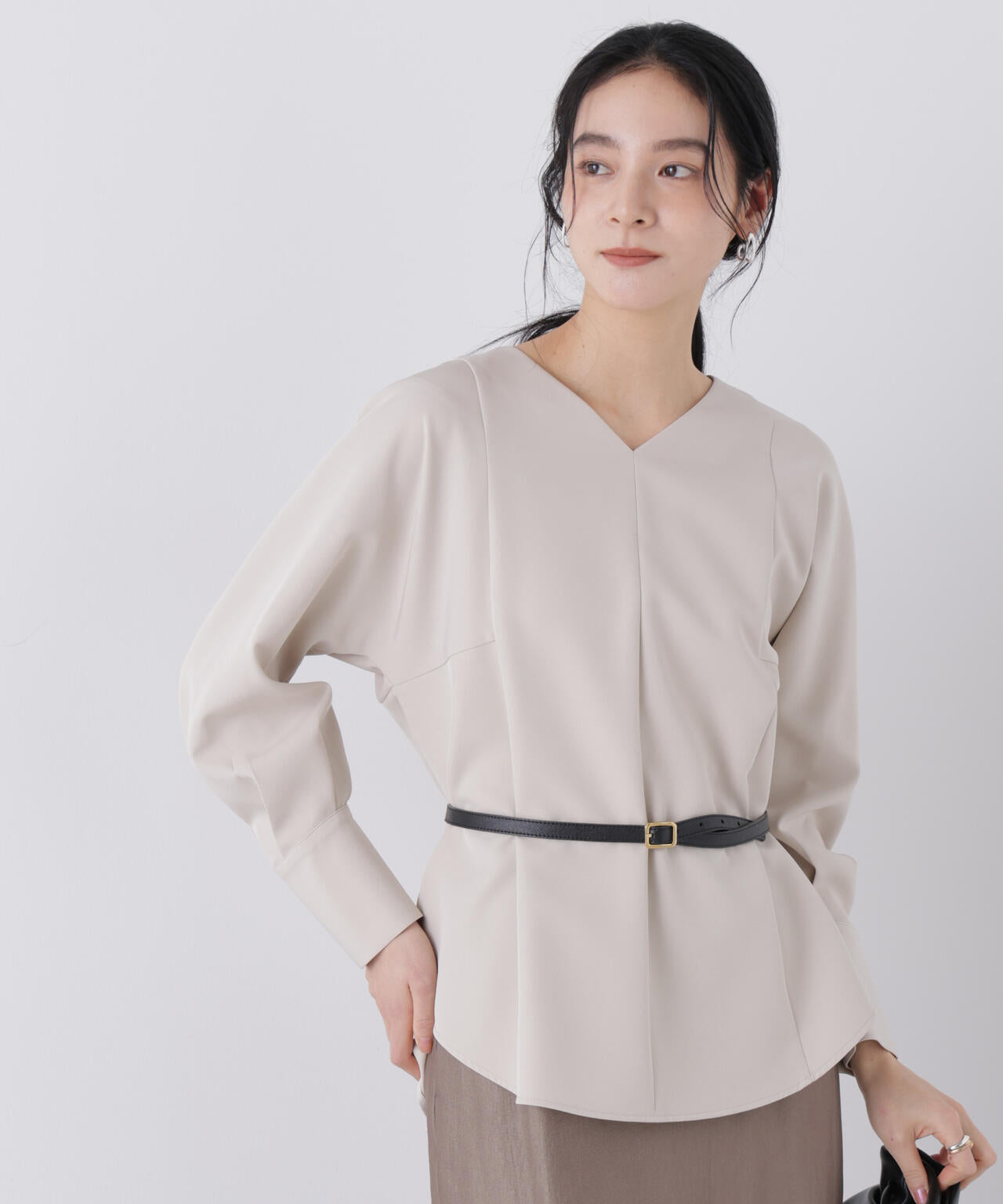 デイリーファンクション Vネックブラウス(セットアップ可)