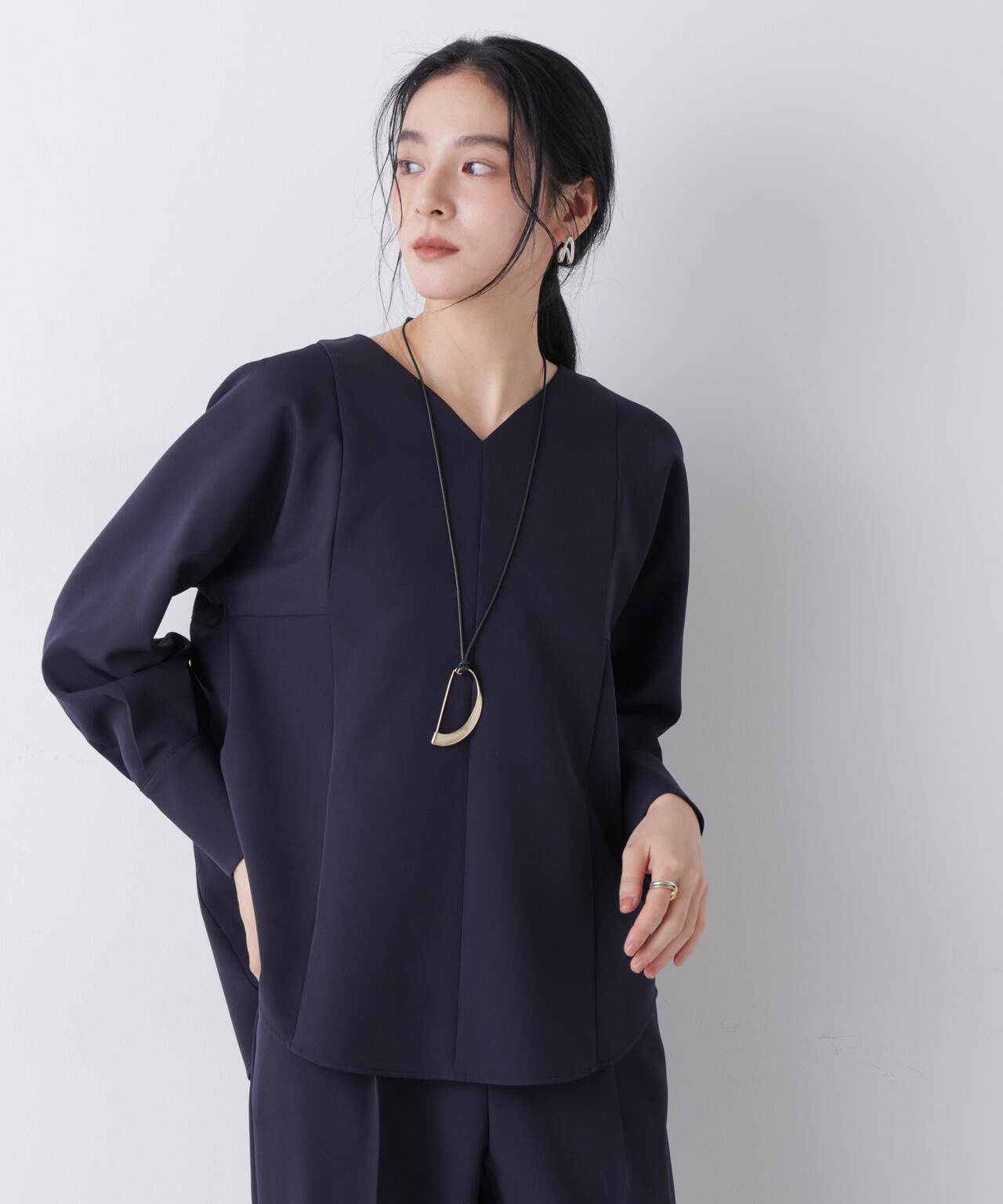 デイリーファンクション Vネックブラウス(セットアップ可) 6696120300