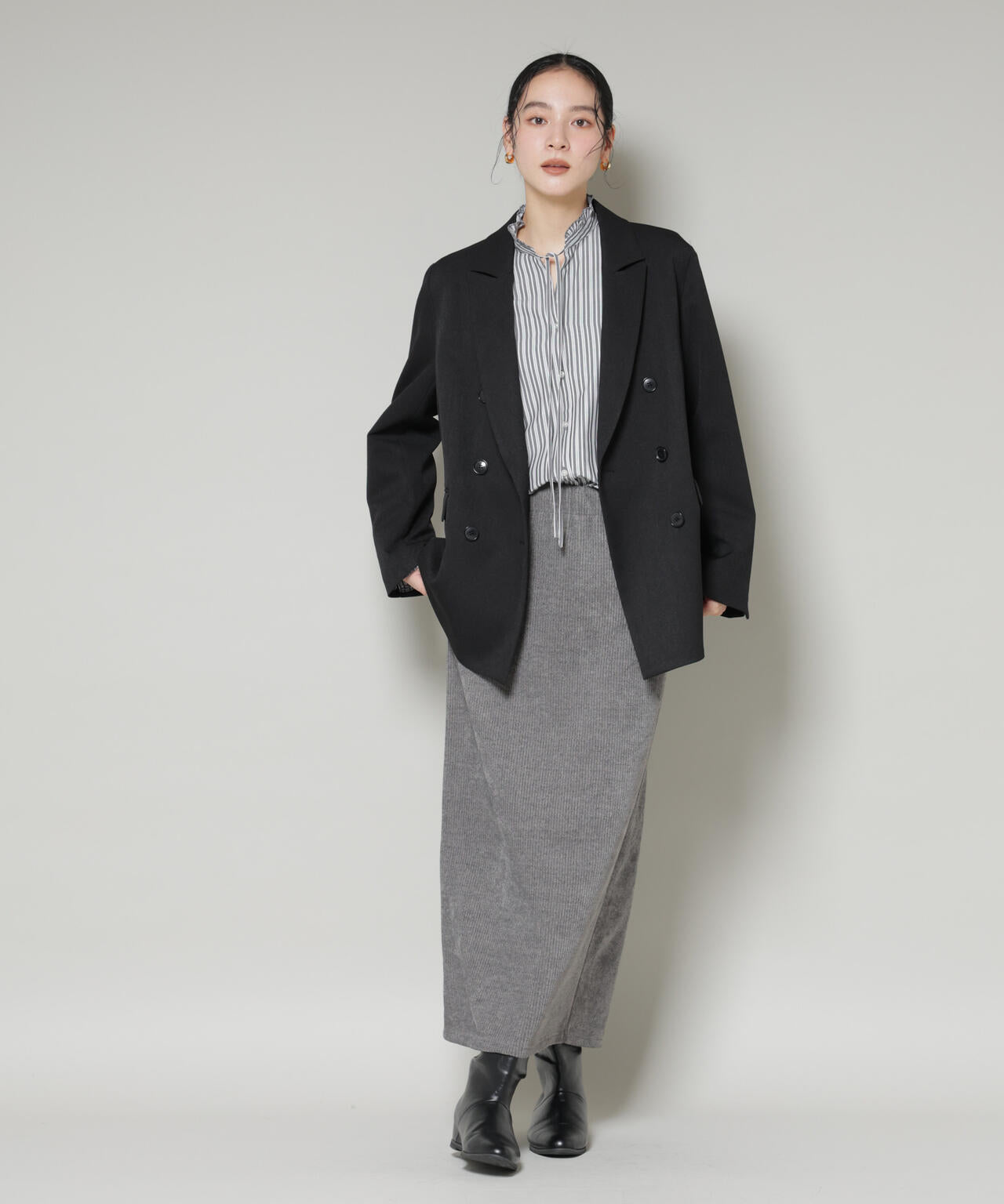 ストライプフリルシャツ 6696120301