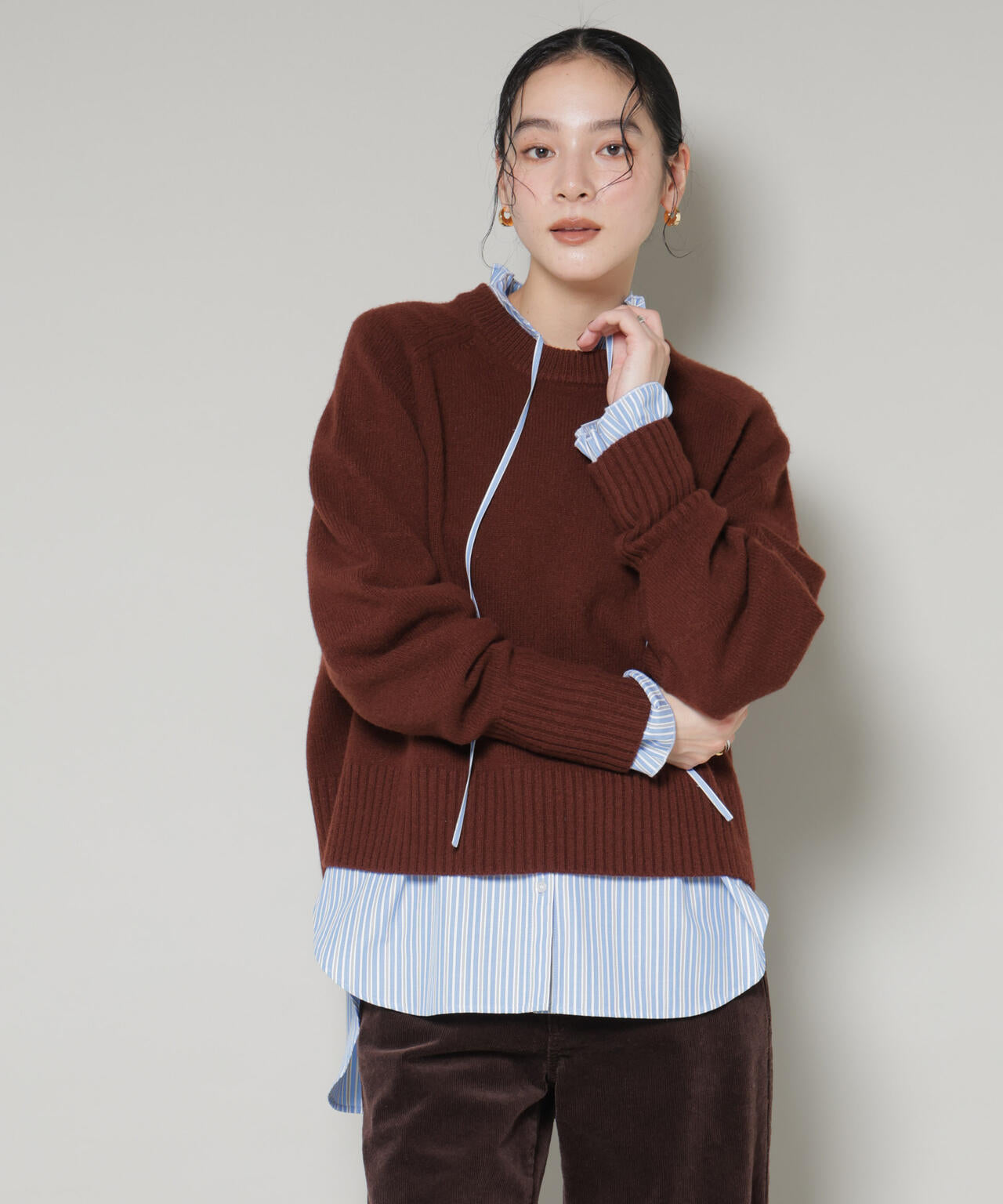 ストライプフリルシャツ 6696120301