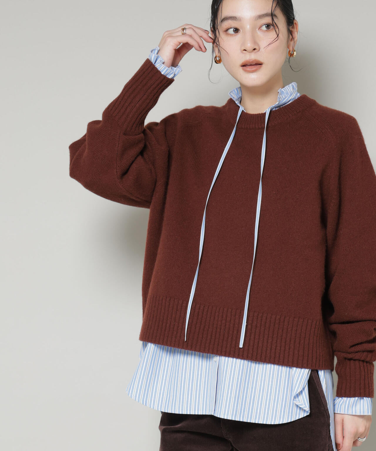 ストライプフリルシャツ 6696120301