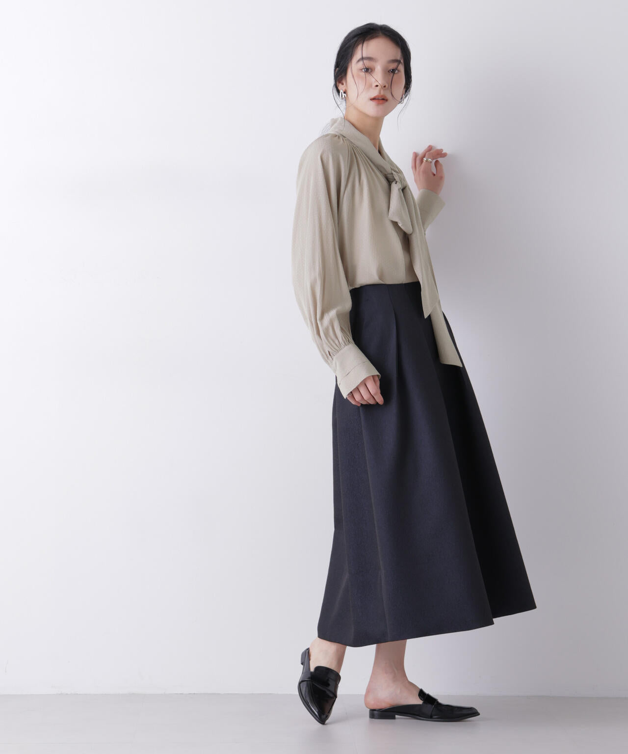 ドビードットリボンタイブラウス 6696120304