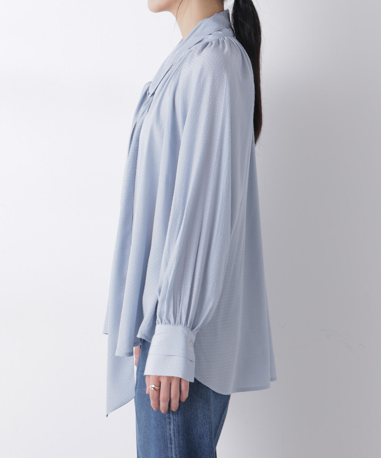 ドビードットリボンタイブラウス 6696120304