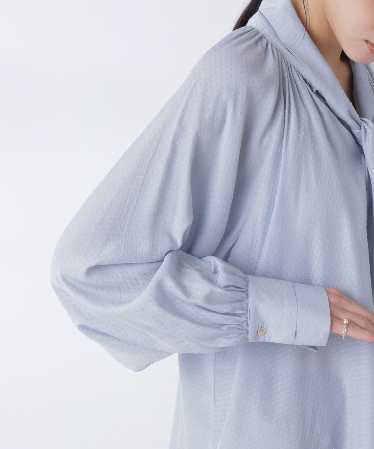 ドビードットリボンタイブラウス 6696120304