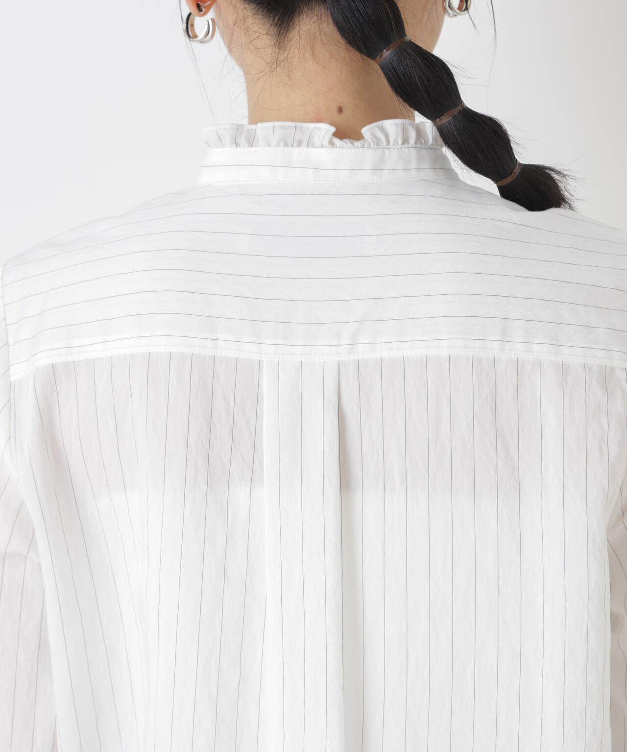 ストライプフリルブラウス 6696120306