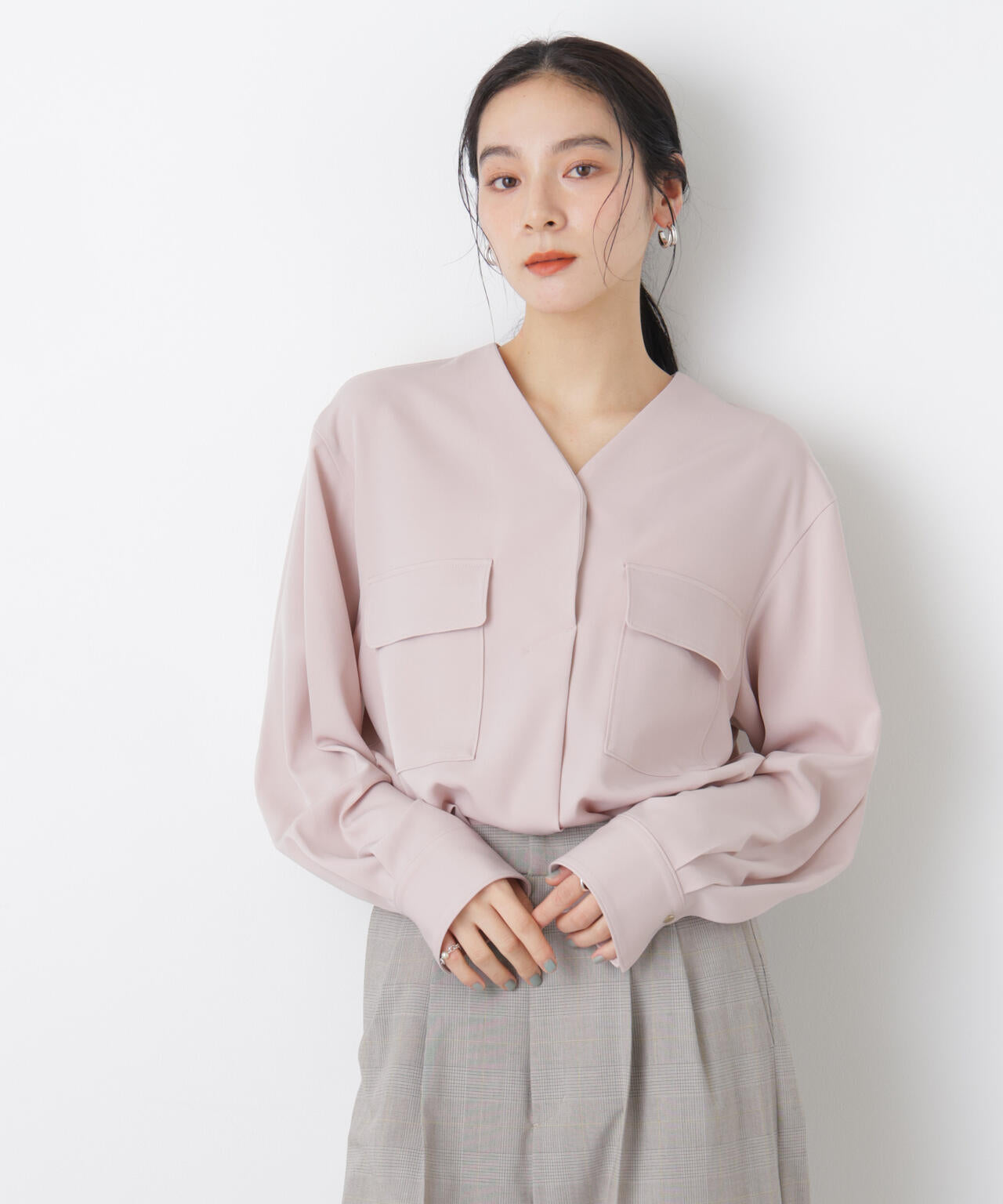 スキッパーポケットブラウス 6696120308