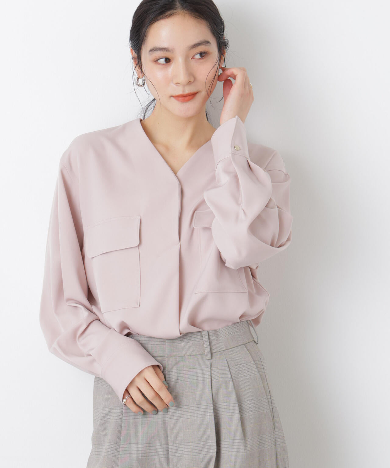 スキッパーポケットブラウス 6696120308