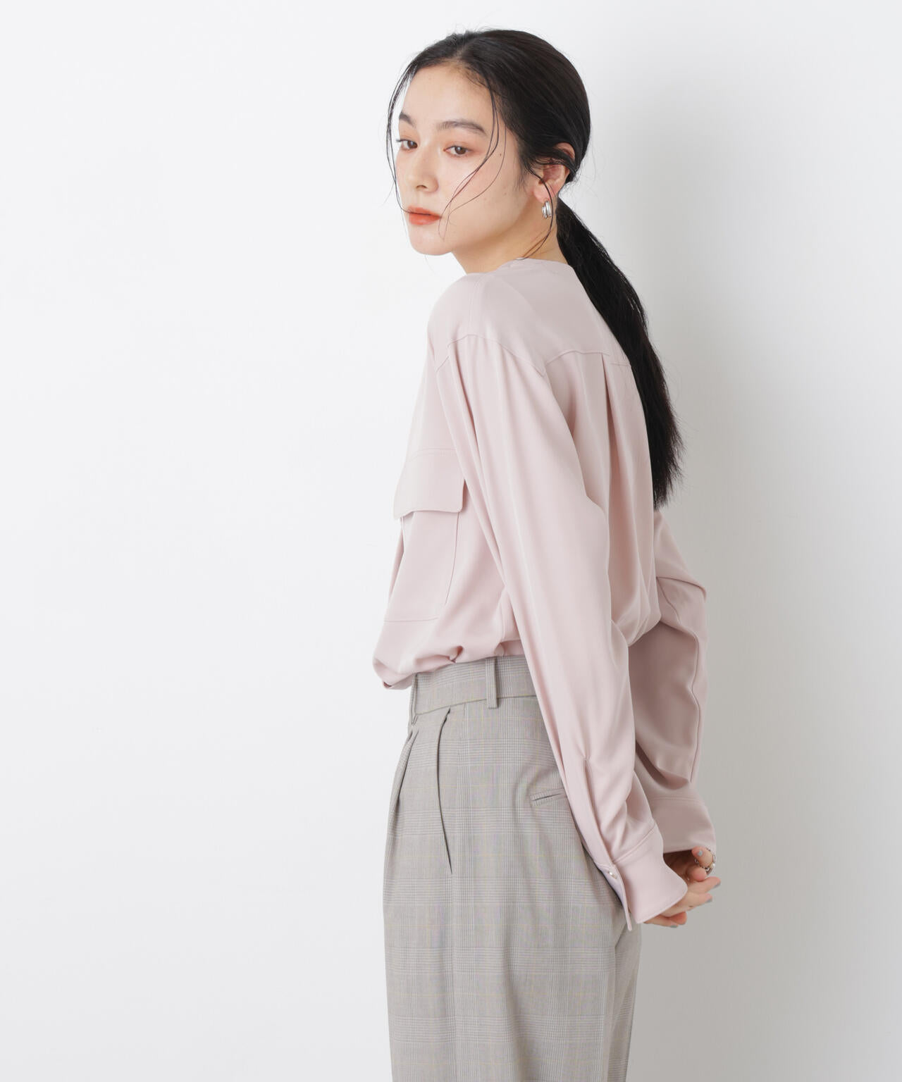 スキッパーポケットブラウス 6696120308