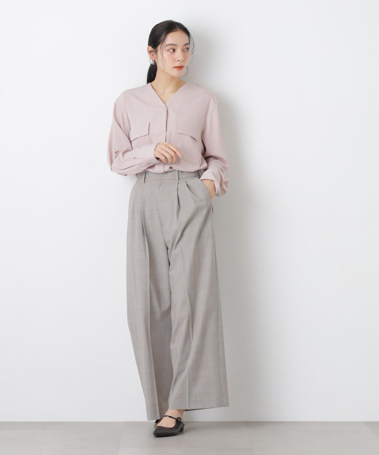 スキッパーポケットブラウス 6696120308