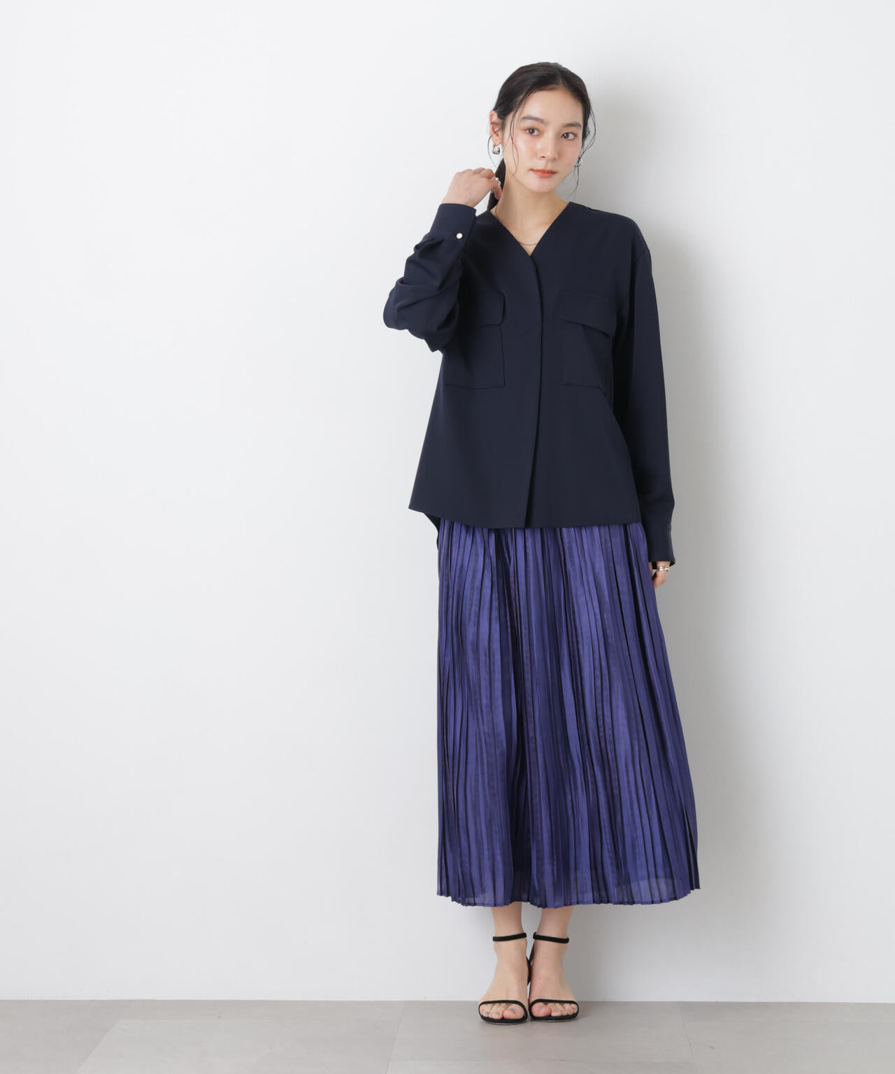 スキッパーポケットブラウス 6696120308