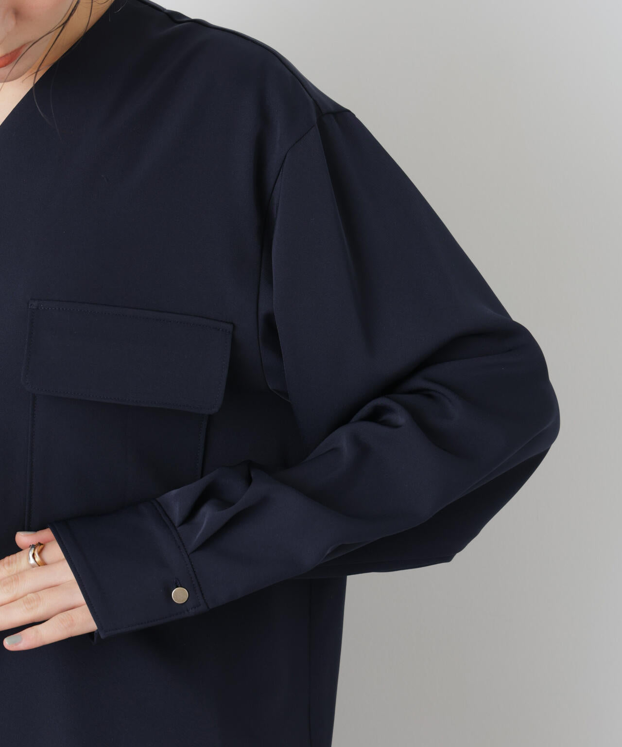 スキッパーポケットブラウス 6696120308