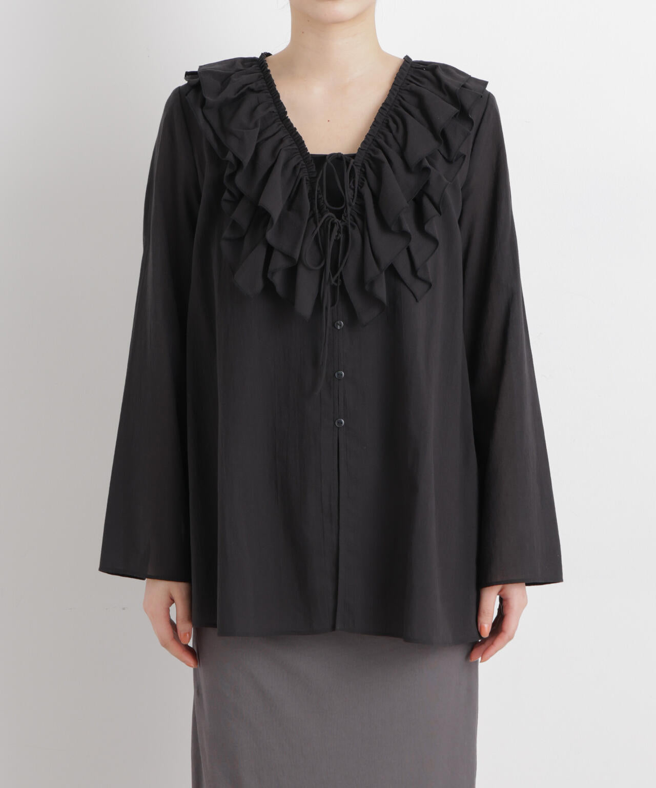 シフォンフリルブラウス 〇シフォンフリルブラウス | troisiemechaco