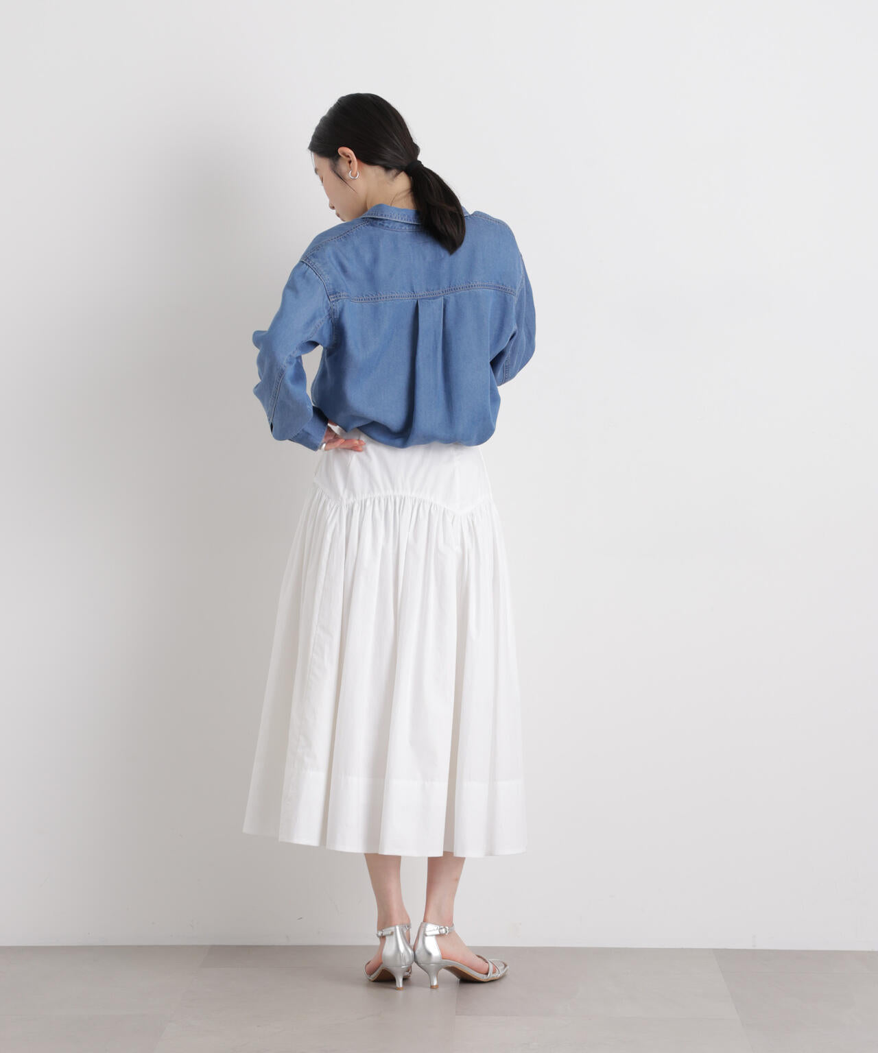 テンセルデニムリラックスシャツ(セットアップ可) 6696120316