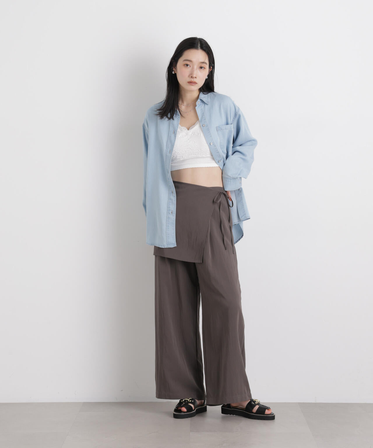 テンセルデニムリラックスシャツ(セットアップ可) 6696120316