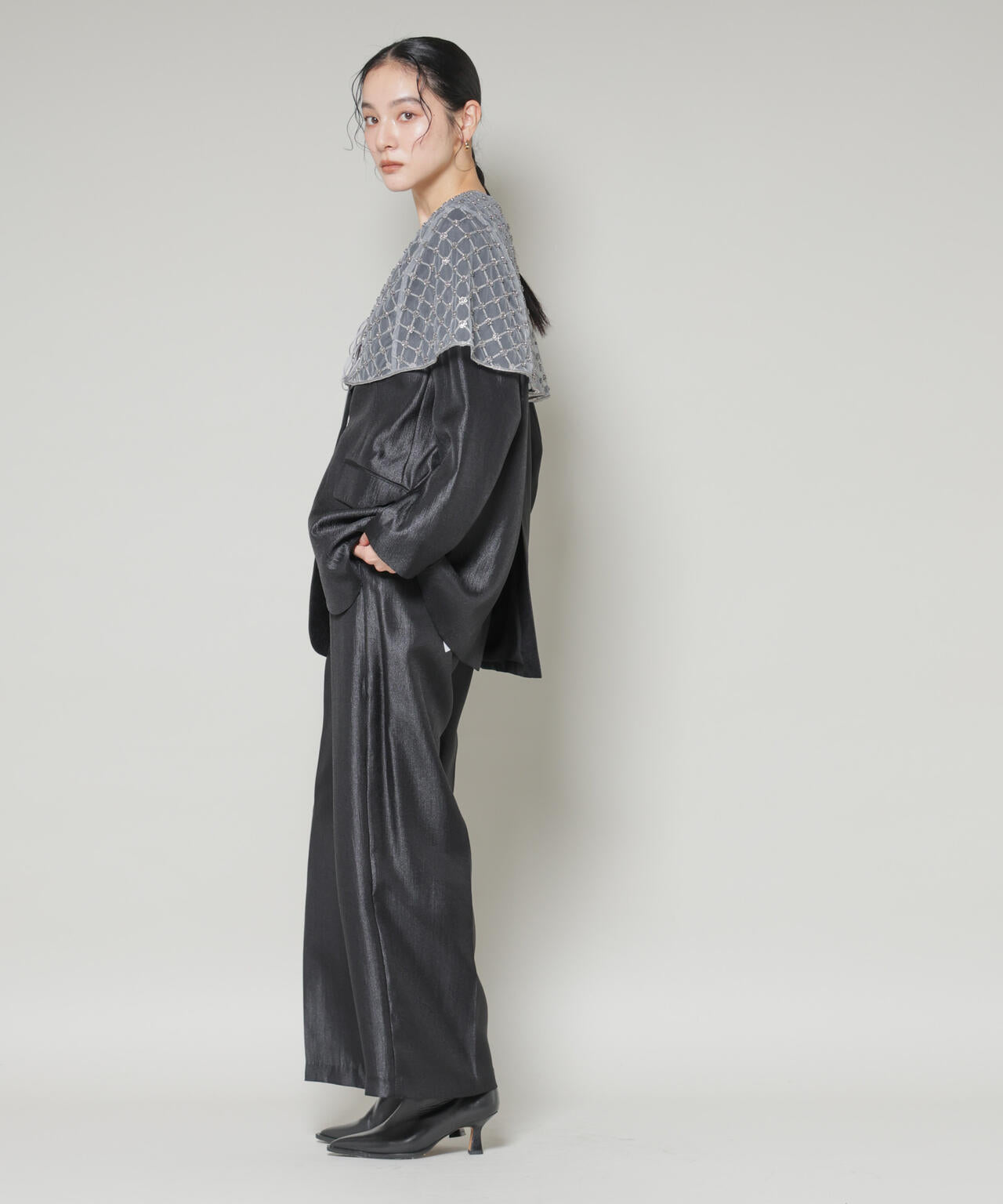 スパンコールビーズ刺繍ボレロストール 6696121300